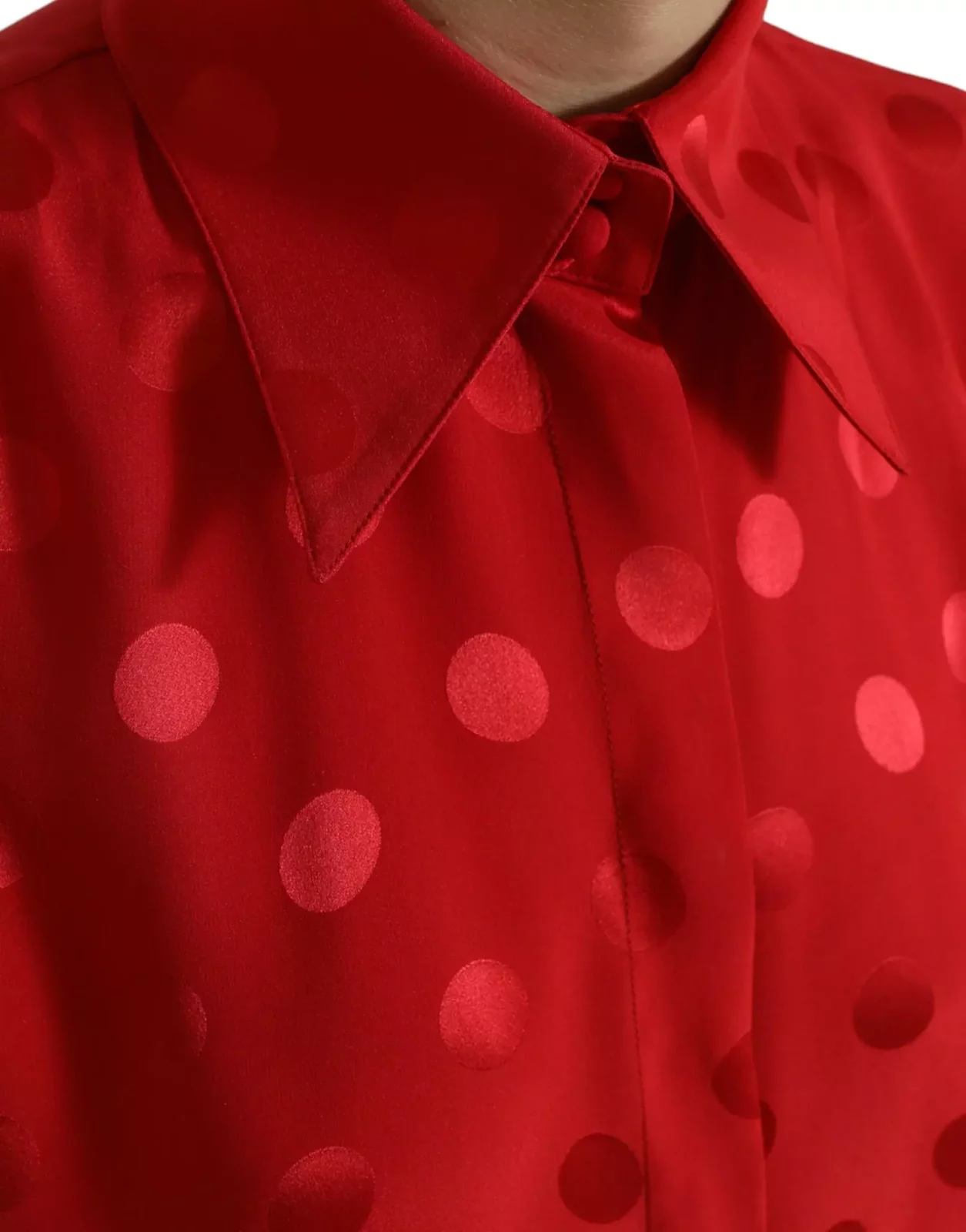 Dolce Gabbana Polka Dot Blouse Sleeveless Shirt - Red / IT40|S