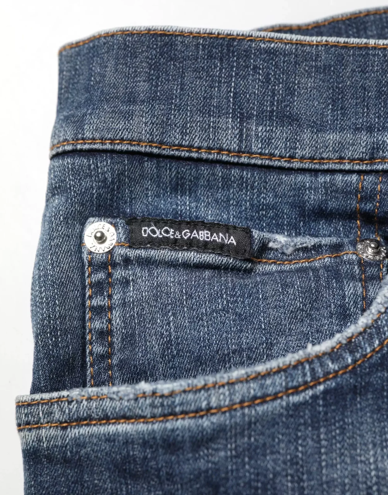 Washed Ripped Running Denim Jeans - Blue / IT58 | XXL