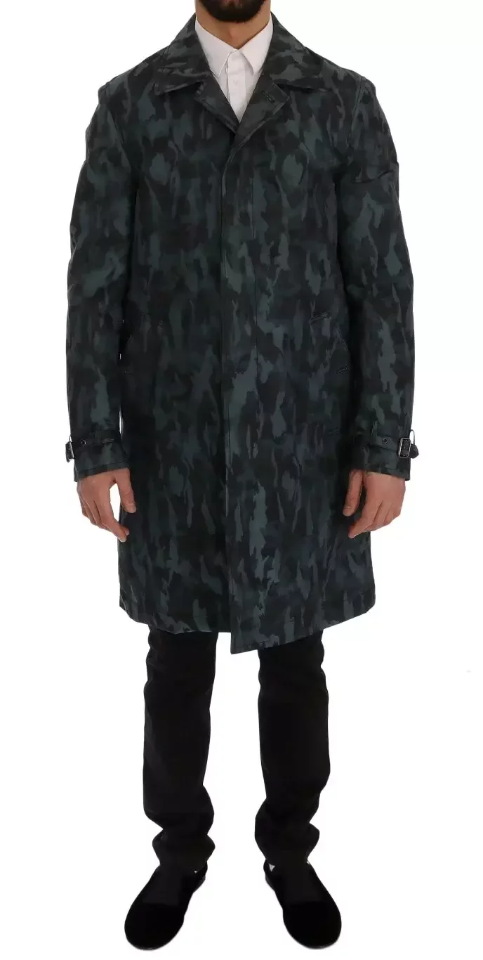 Camouflage Print Coat Long Sleeve - Blue / IT48 | M