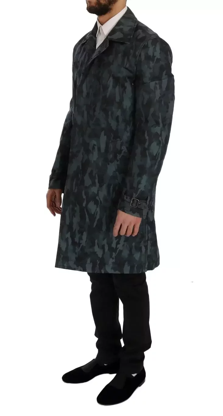 Camouflage Print Coat Long Sleeve - Blue / IT48 | M