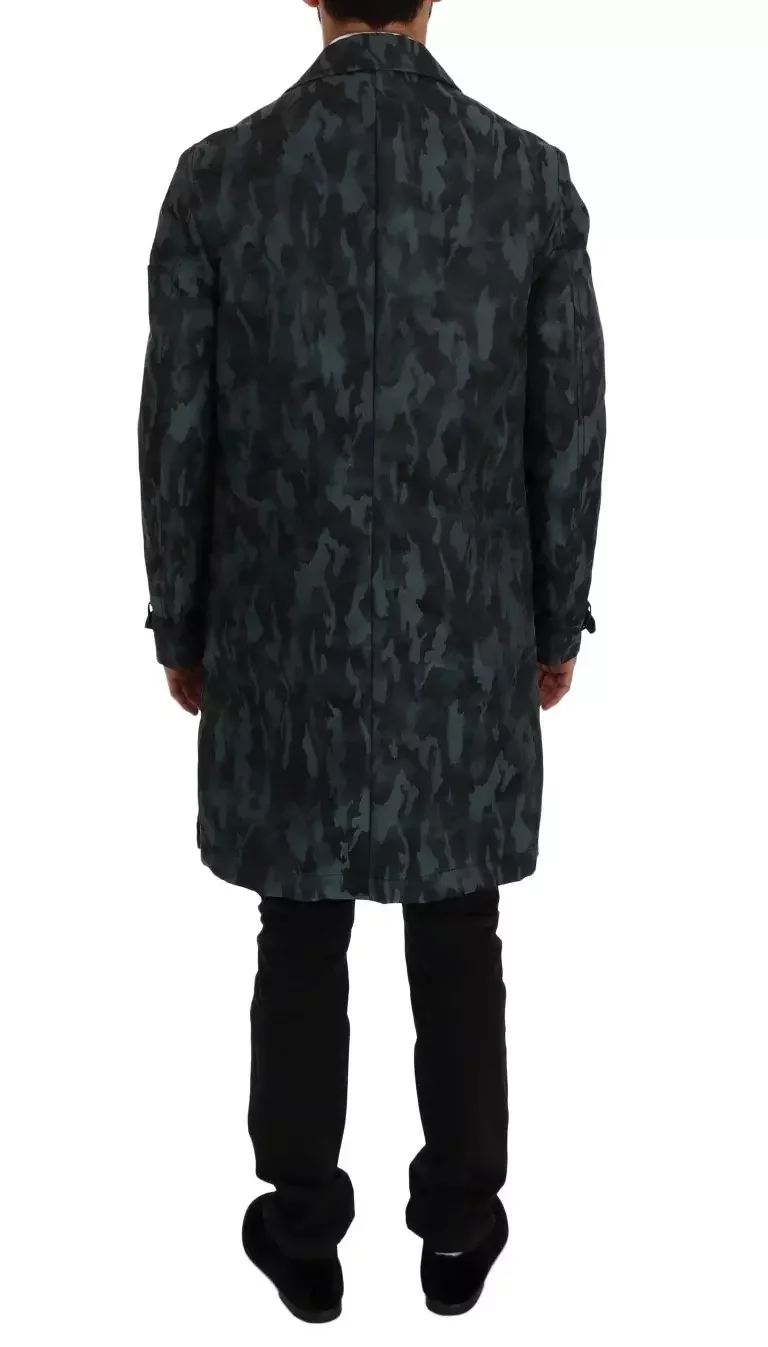 Camouflage Print Coat Long Sleeve - Blue / IT48 | M