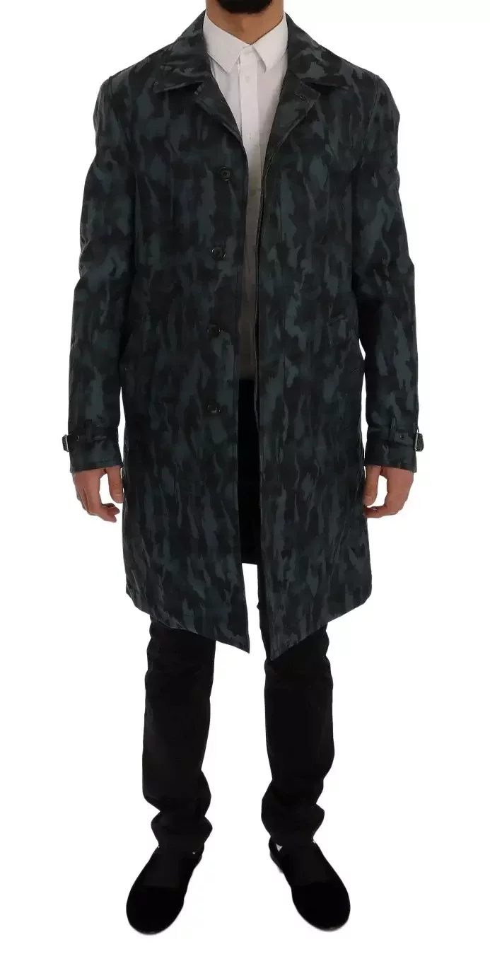 Camouflage Print Coat Long Sleeve - Blue / IT48 | M