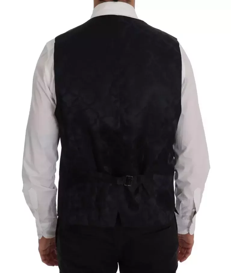 Black Pinstripe Vest Classic Fit - Gray / IT52 | XL