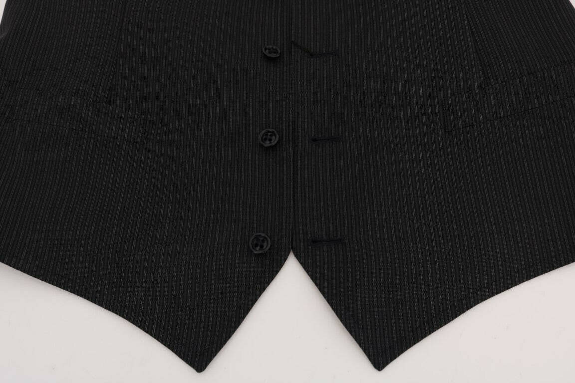 Black Pinstripe Vest Classic Fit - Gray / IT52 | XL