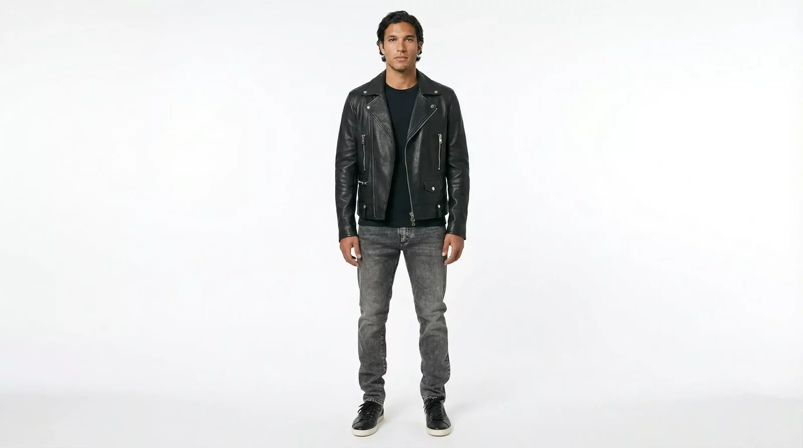 Cotton Stretch Slim Fit Denim Jeans - Gray / IT56 | XXL
