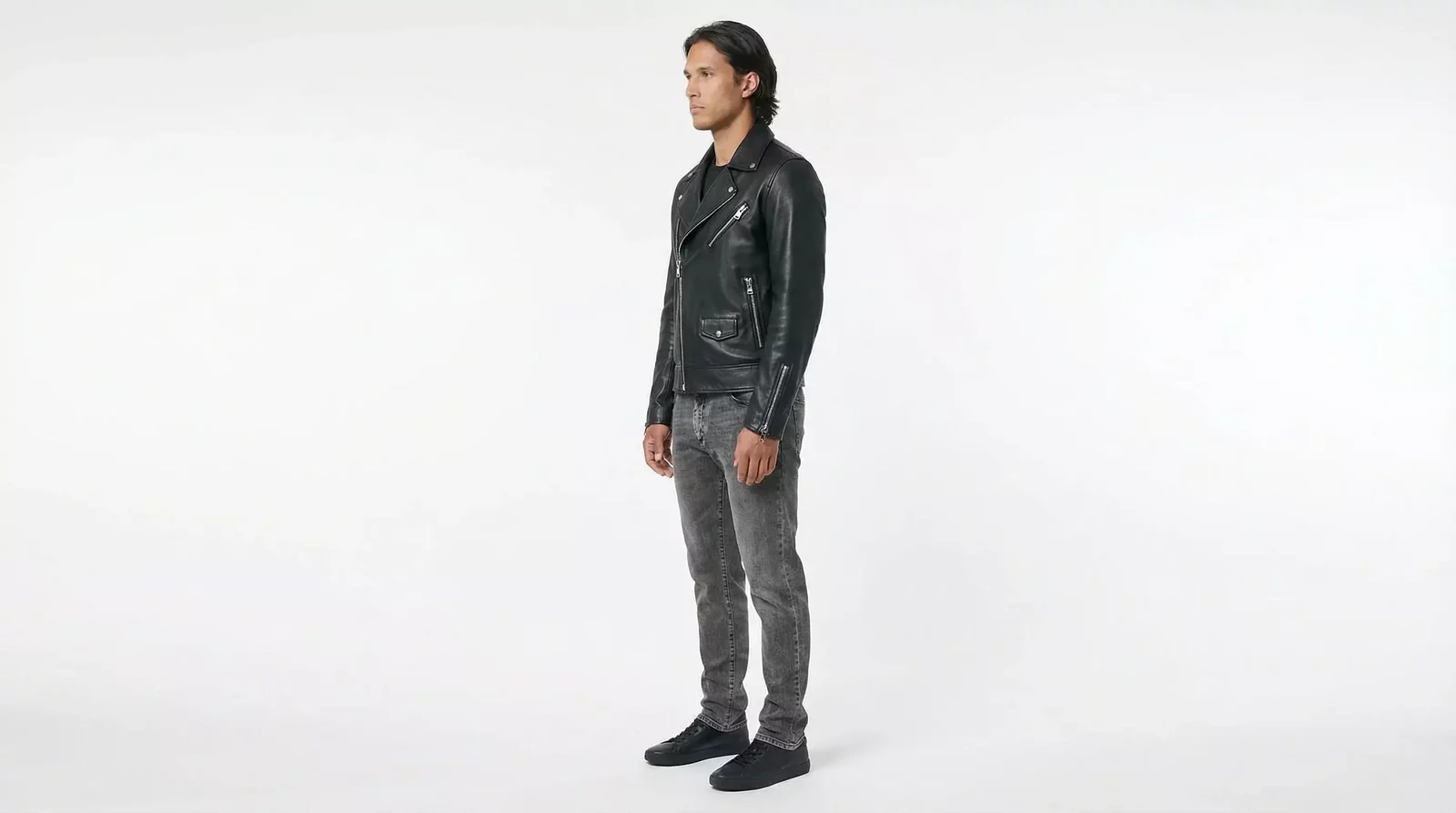 Cotton Stretch Slim Fit Denim Jeans - Gray / IT56 | XXL