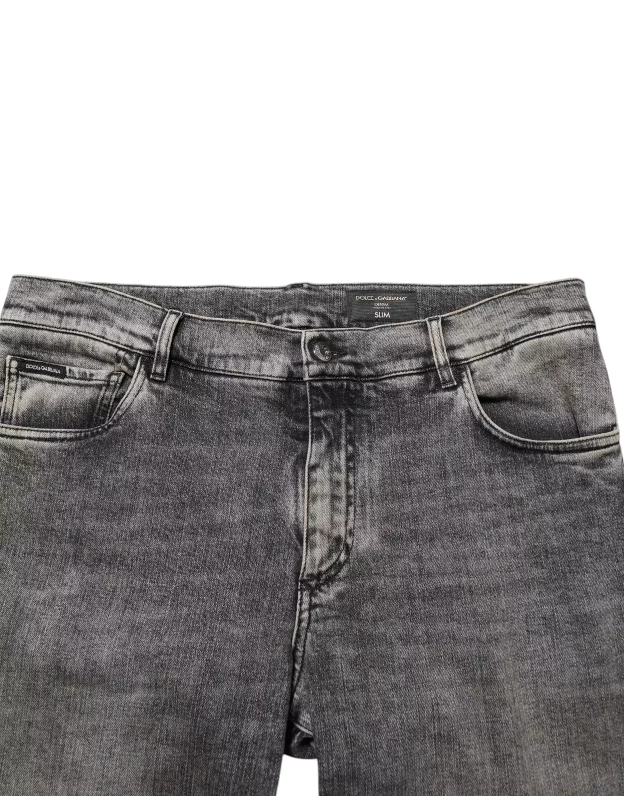 Cotton Stretch Slim Fit Denim Jeans - Gray / IT56 | XXL