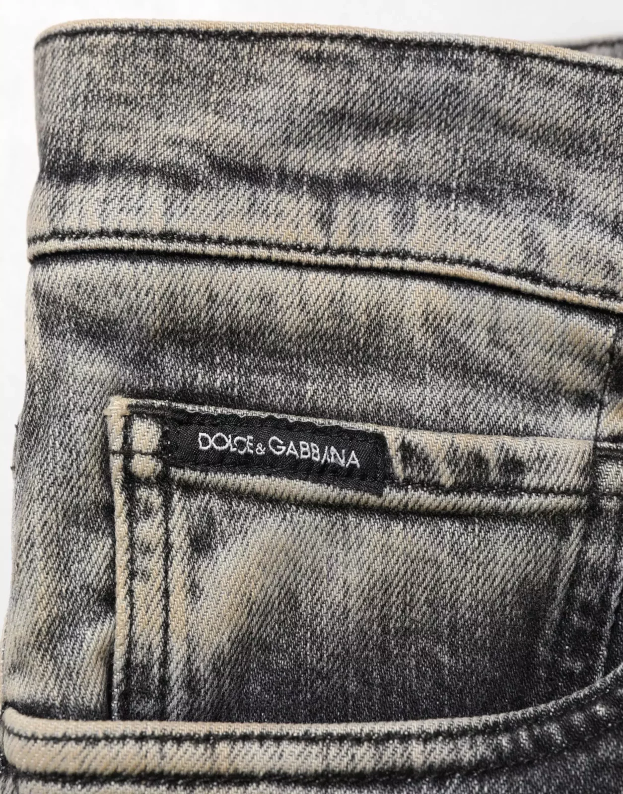 Cotton Stretch Slim Fit Denim Jeans - Gray / IT56 | XXL