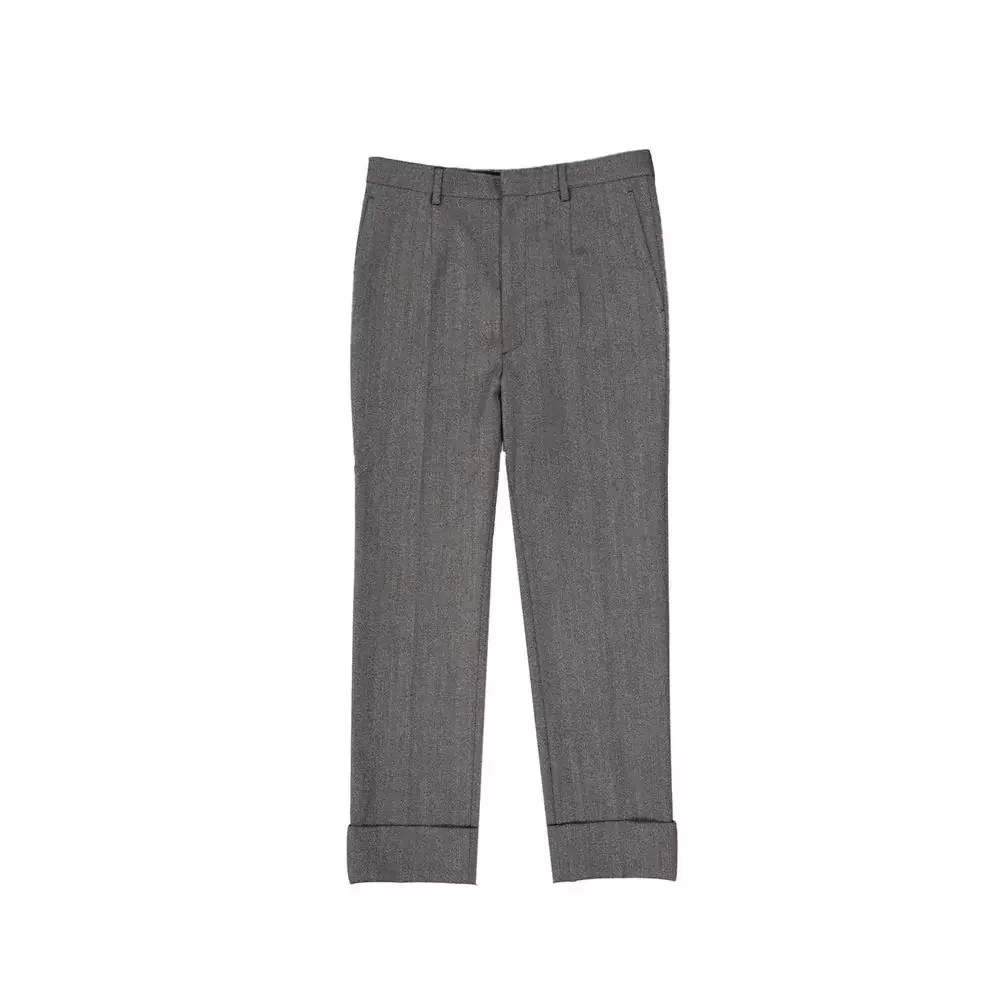 Wool Dress Pants with Tailored Fit - Gray / 48 | M