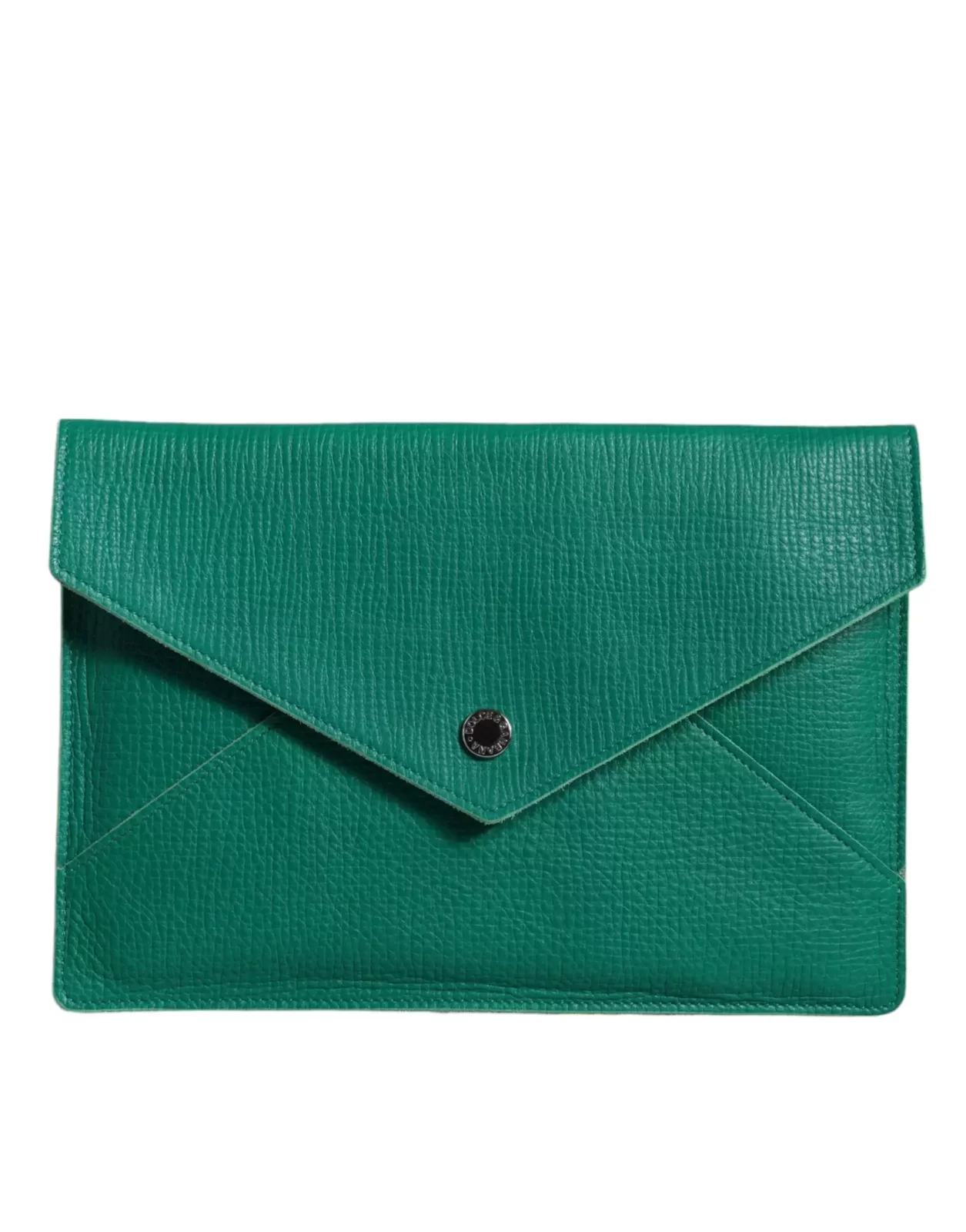 Envelope Clutch Leather Green - Green