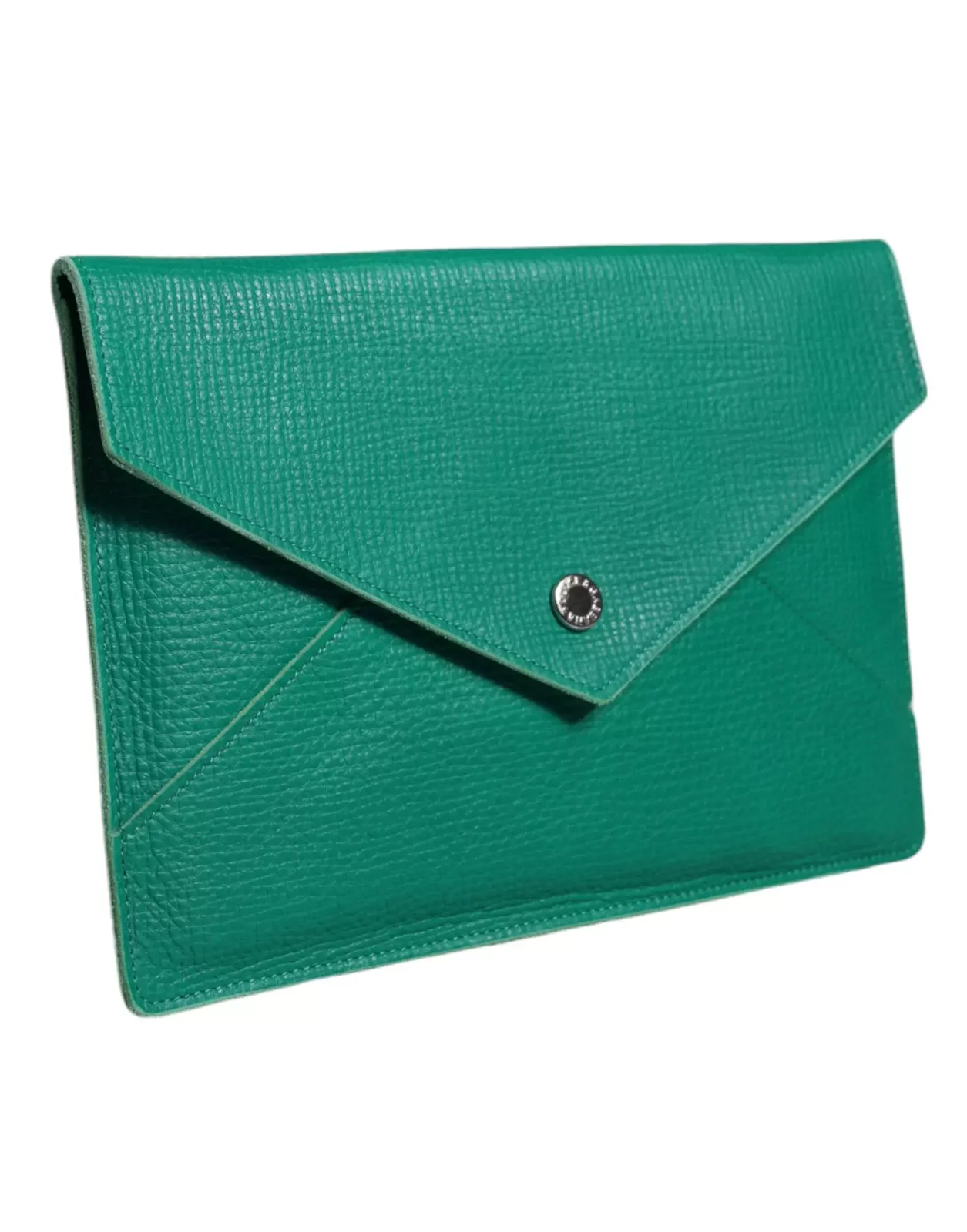 Envelope Clutch Leather Green - Green