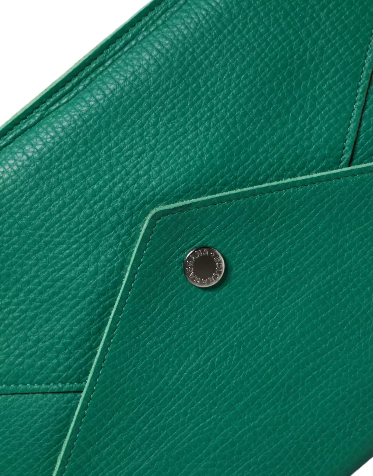 Envelope Clutch Leather Green - Green