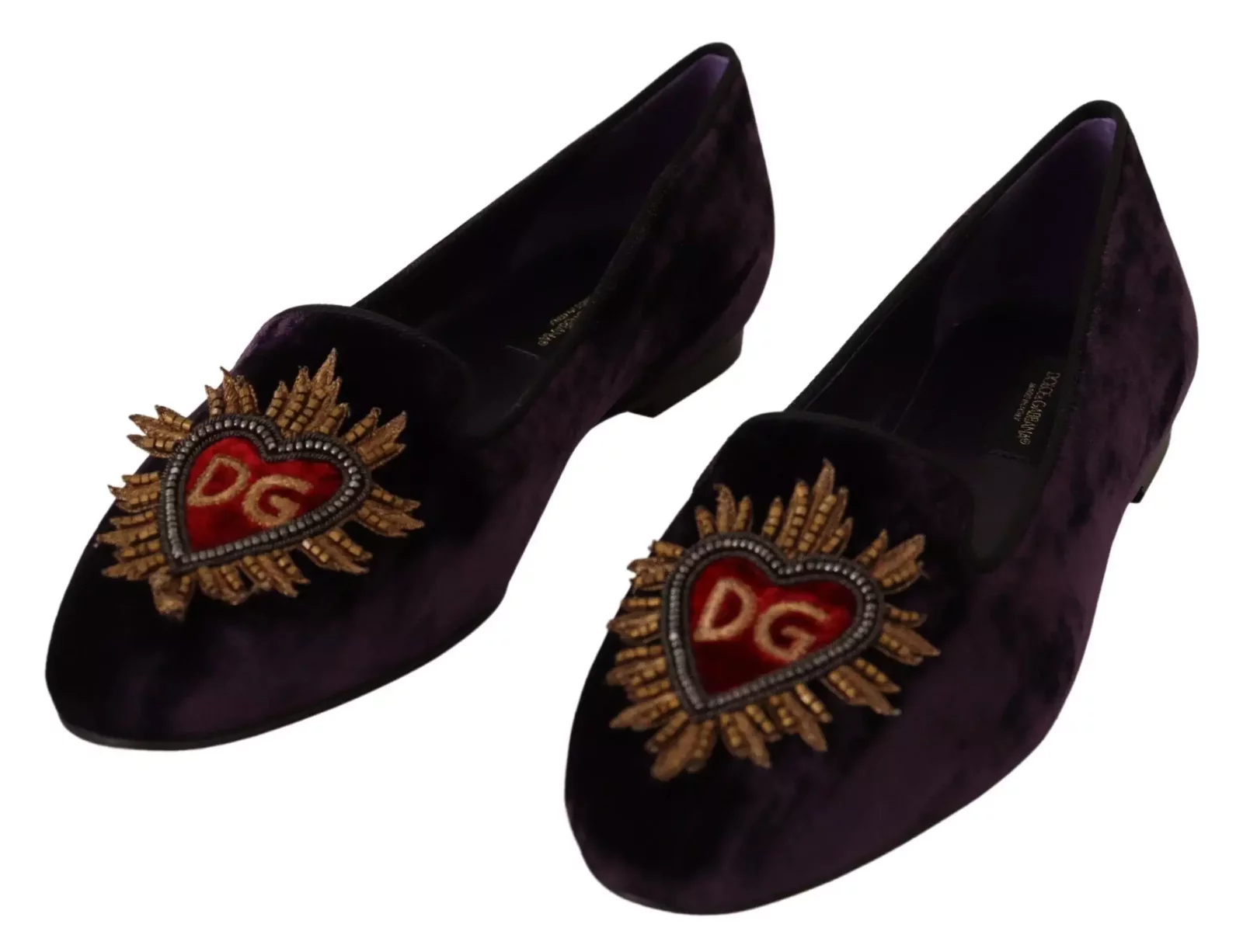 Velvet Ballerina Flats Embellished Style - Purple / EU36/US5.5