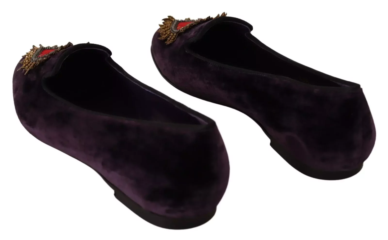 Velvet Ballerina Flats Embellished Style - Purple / EU36/US5.5