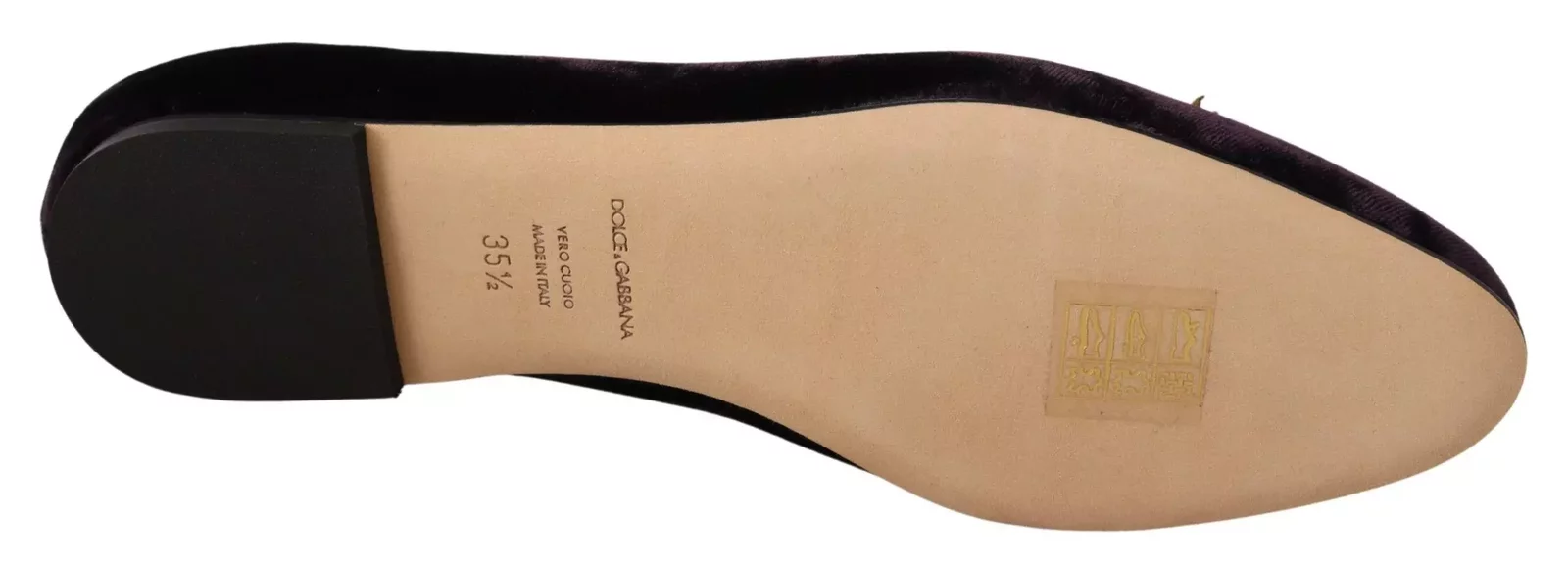 Velvet Ballerina Flats Embellished Style - Purple / EU36/US5.5