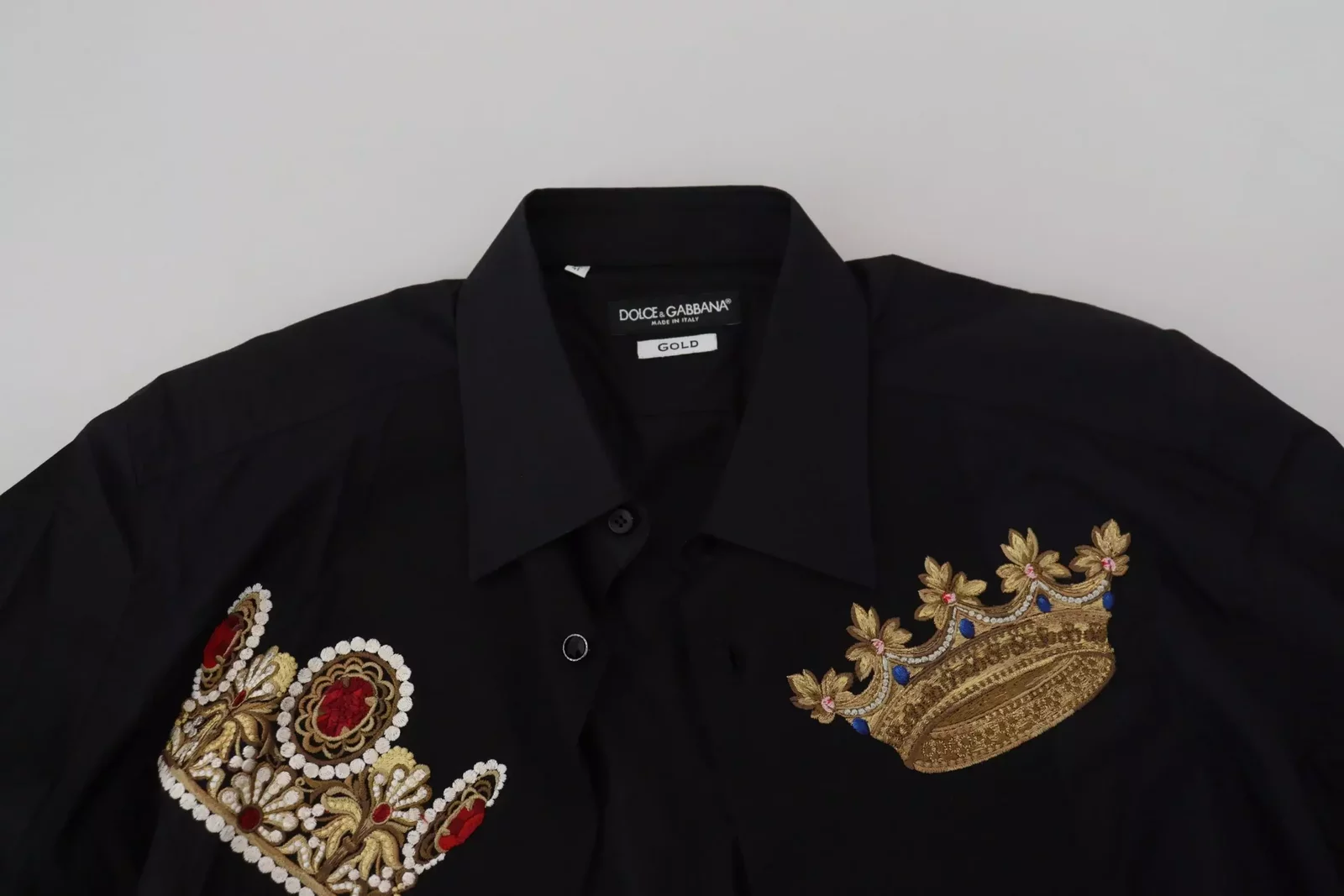 CrownEmbroidered Shirt Long Sleeve - Black / IT37 | XS
