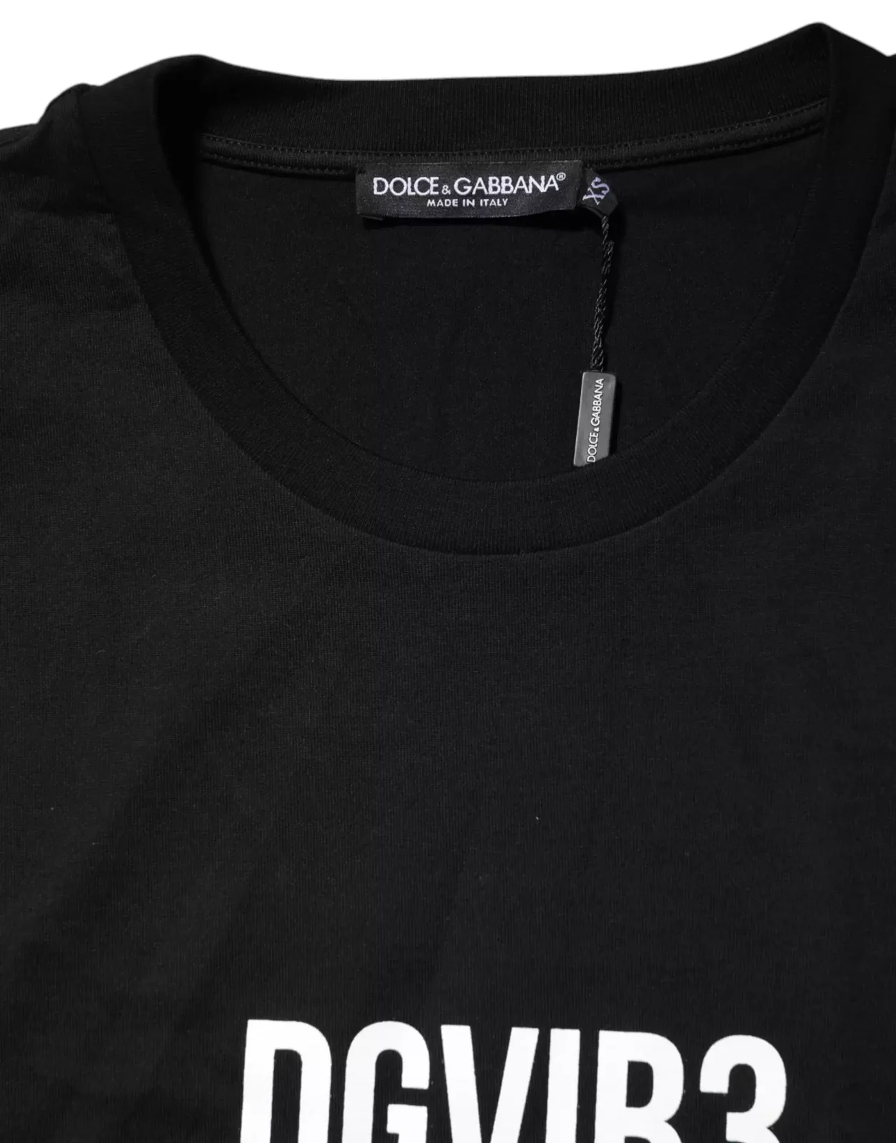 DG Vib3 Print Cotton Crew Neck T-shirt - Black / IT44 | XS