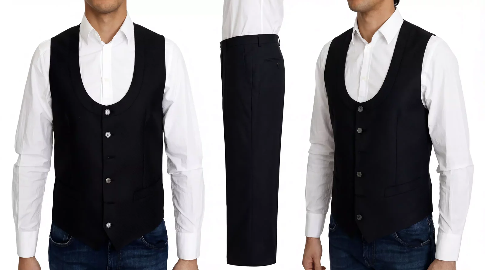 Black Waistcoat Classic Fit - Blue / IT46 | S