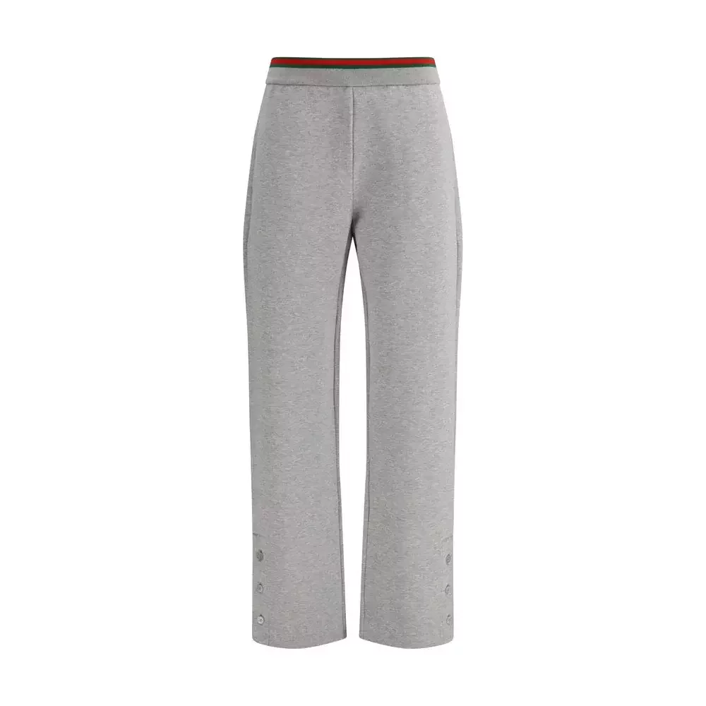 Cotton Casual Pants - Gray / S