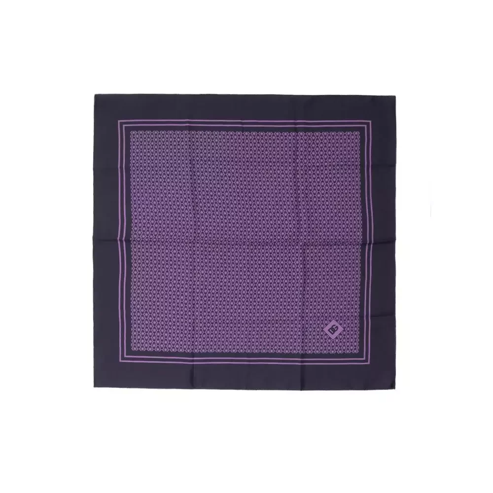 Silk Scarf Geometric Pattern - Purple