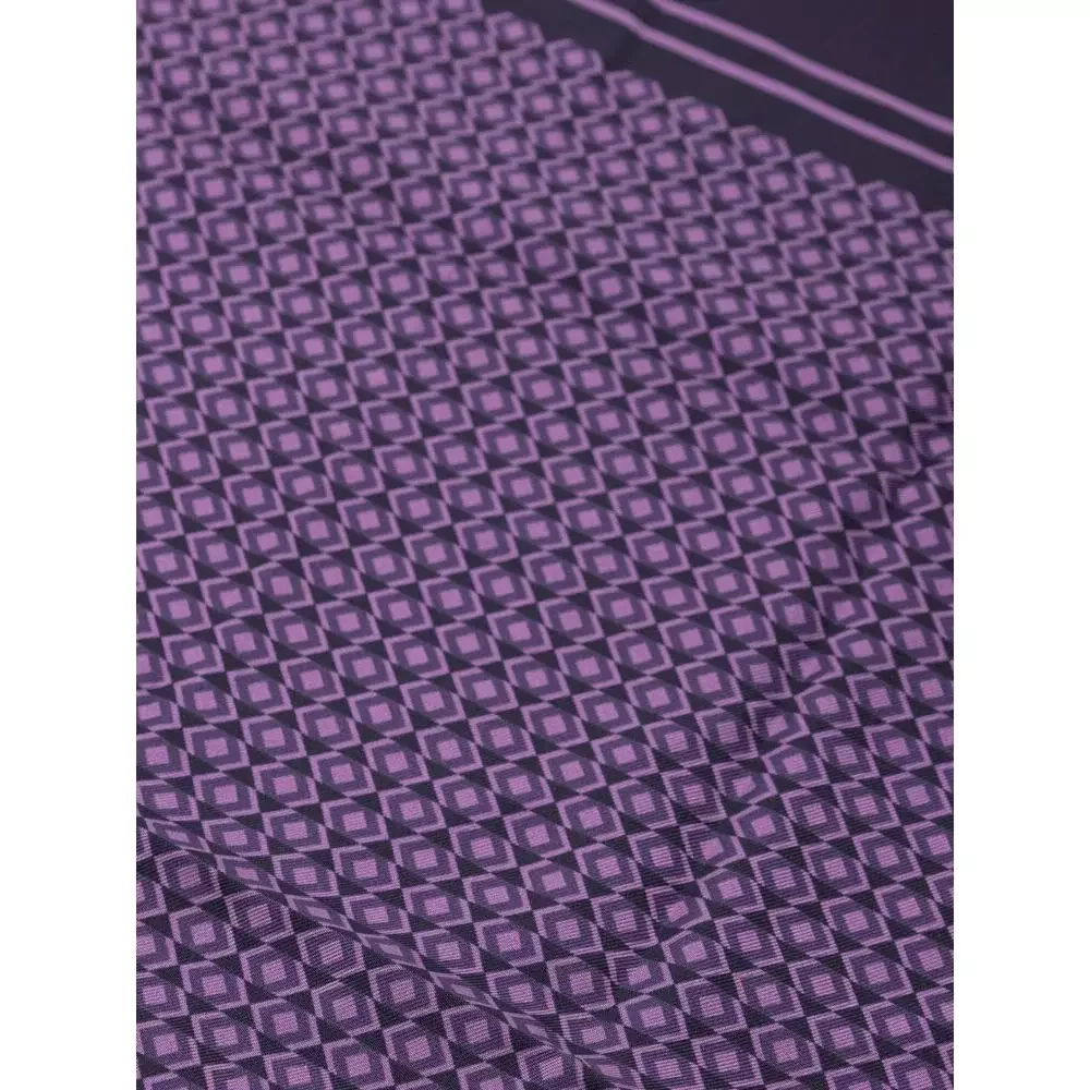 Silk Scarf Geometric Pattern - Purple