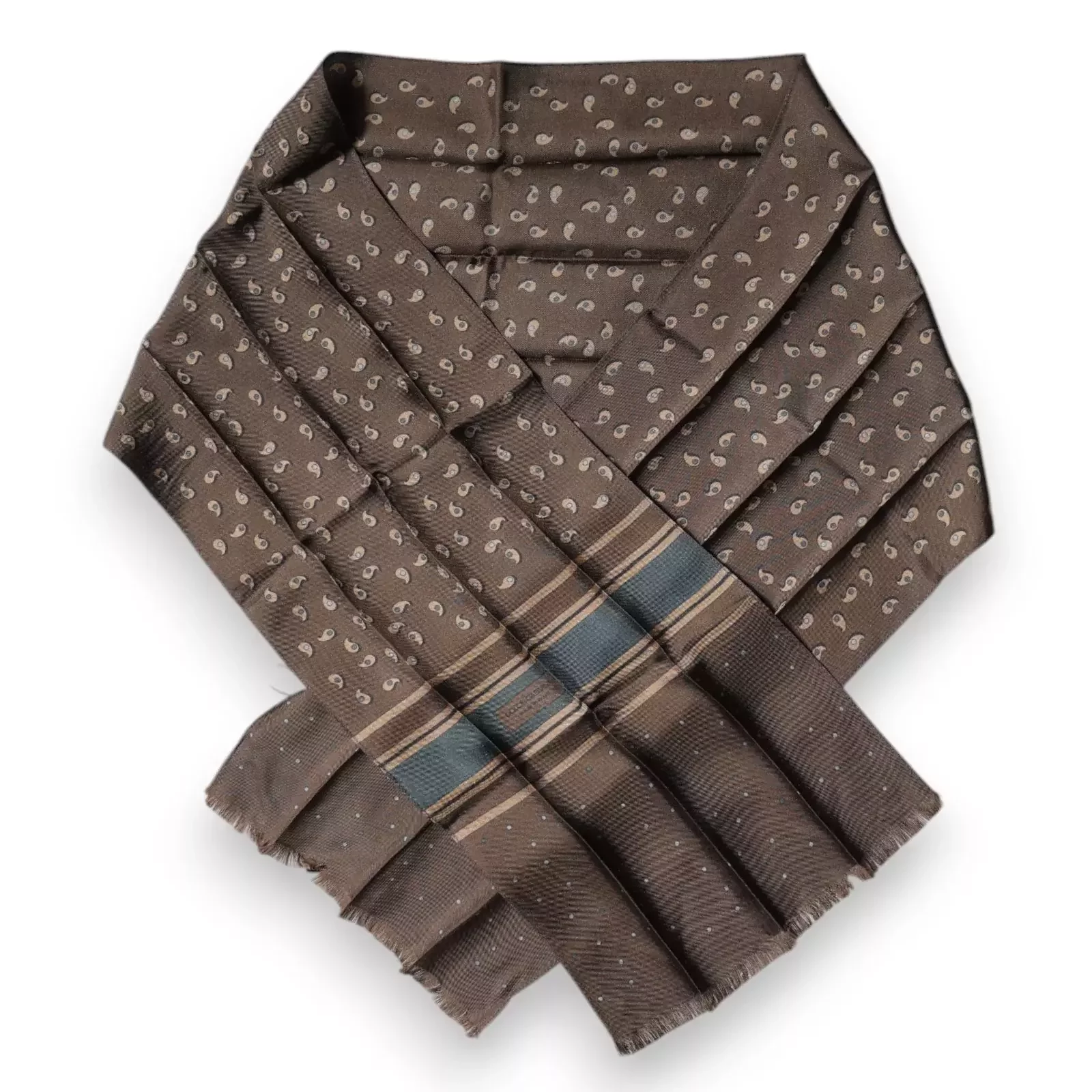 Paisley Silk Scarf - Brown