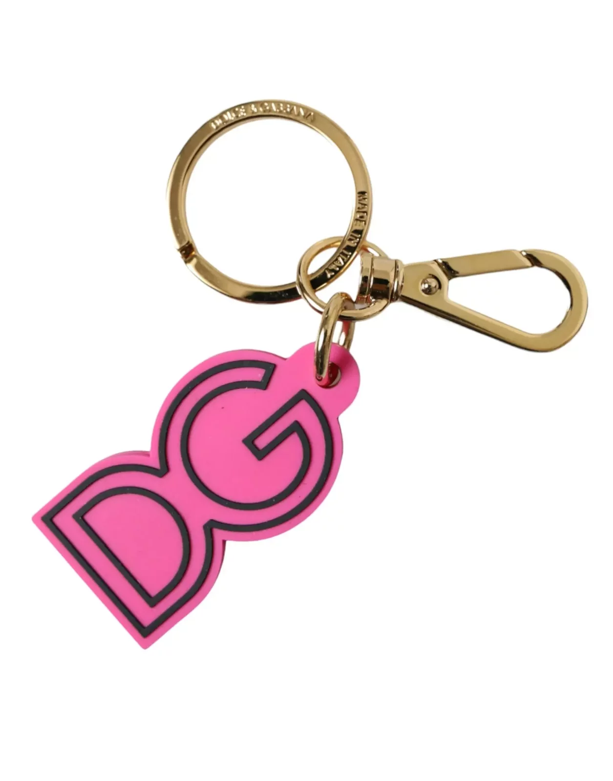 Designer Charm Keychain Accessory - Gold and Pink