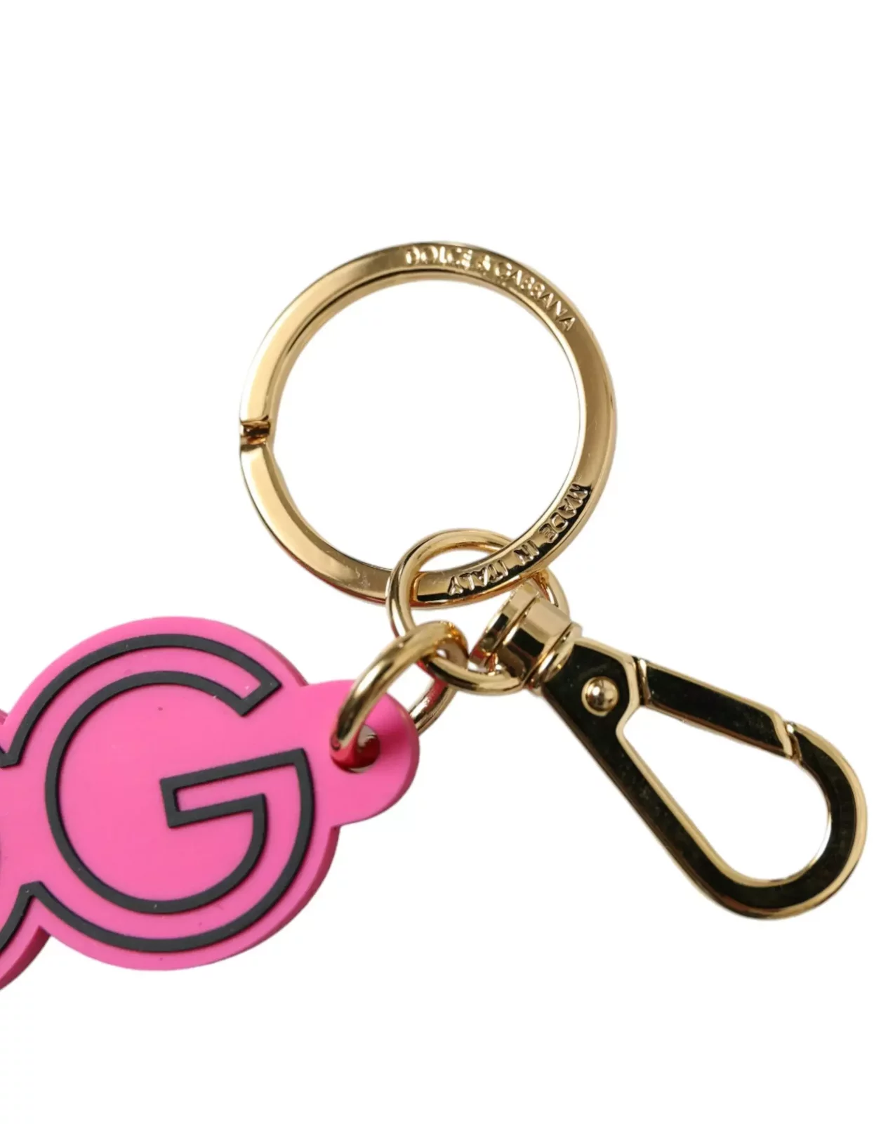 Designer Charm Keychain Accessory - Gold and Pink