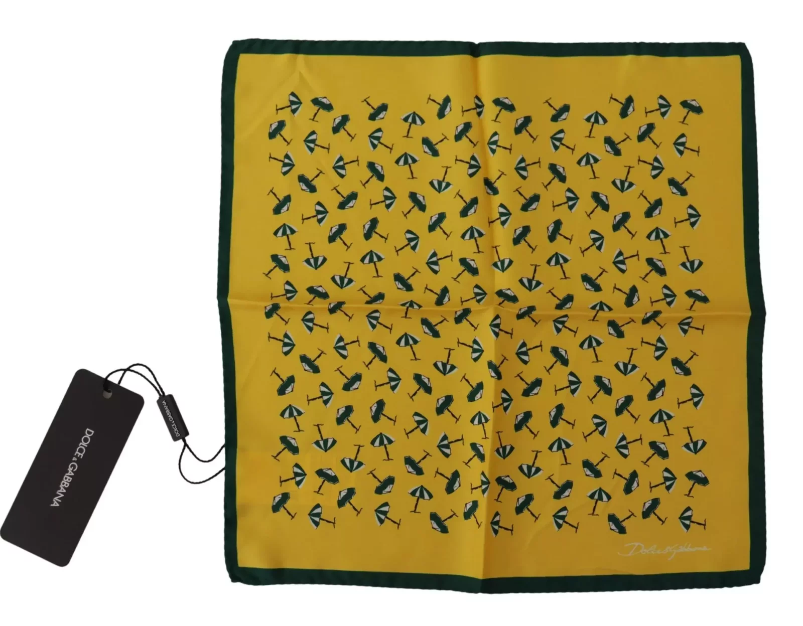 Beach Umbrella Silk Pocket Square - Yellow