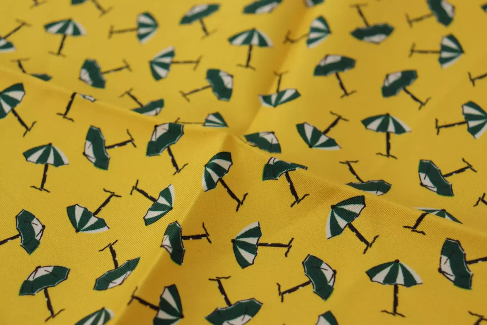Beach Umbrella Silk Pocket Square - Yellow