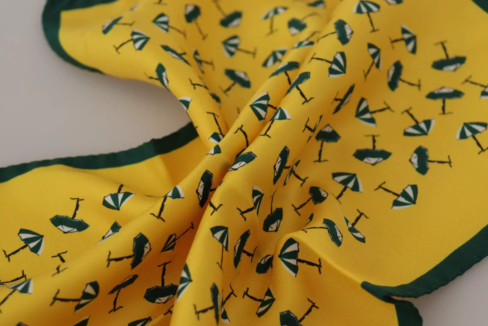 Beach Umbrella Silk Pocket Square - Yellow