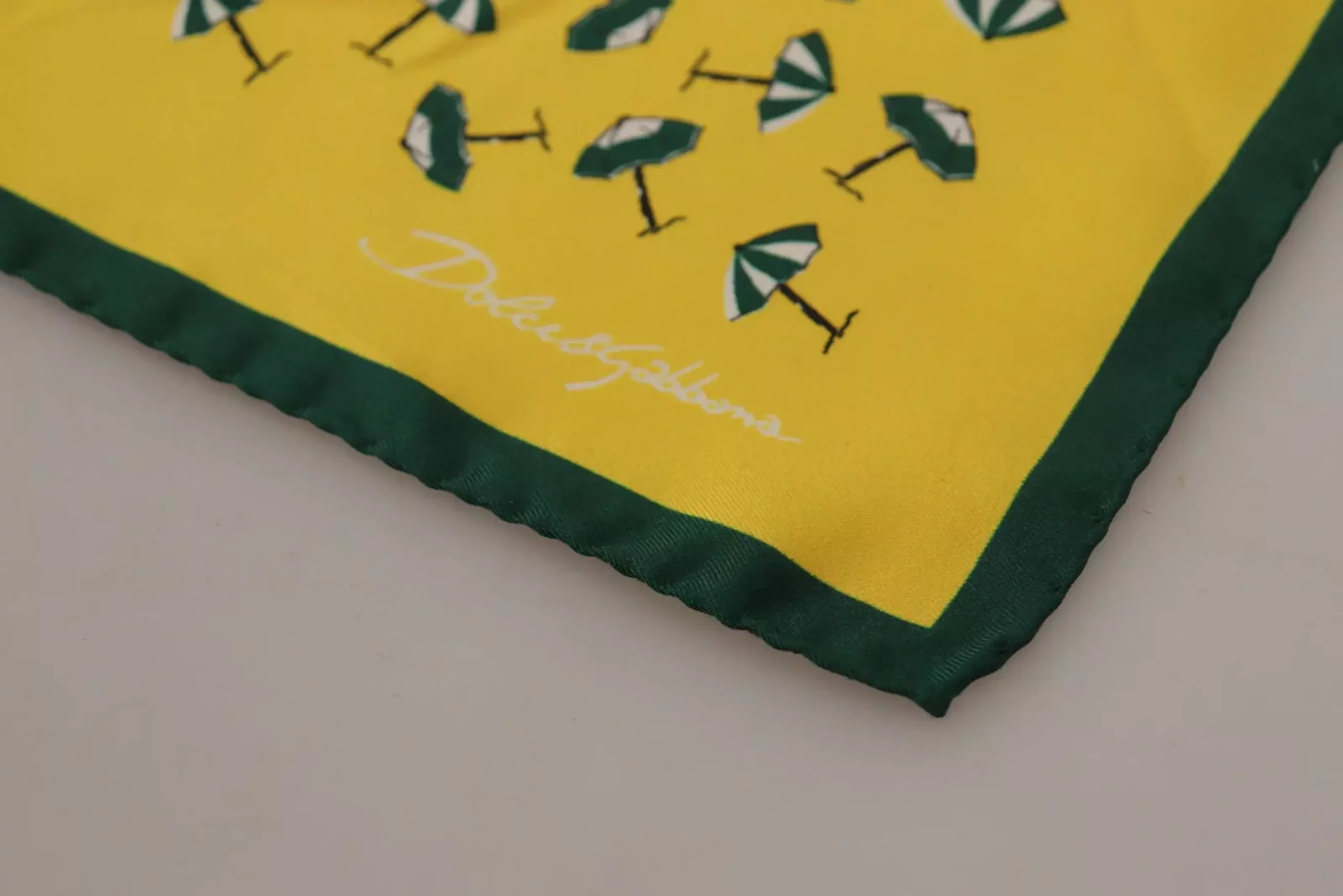 Beach Umbrella Silk Pocket Square - Yellow