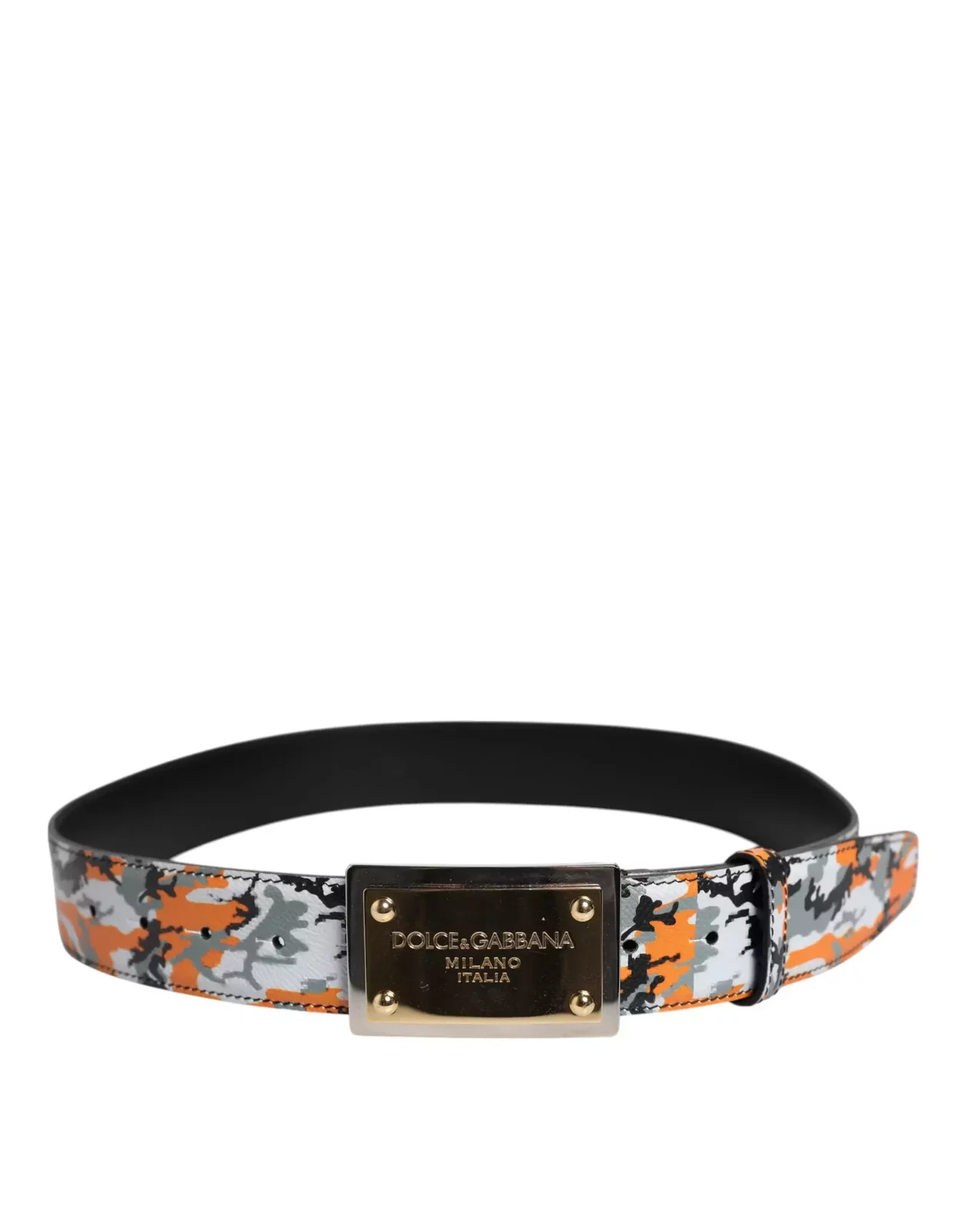 Camouflage Metal Logo Buckle Leather Belt - Multicolor / 90 cm / 36 Inches