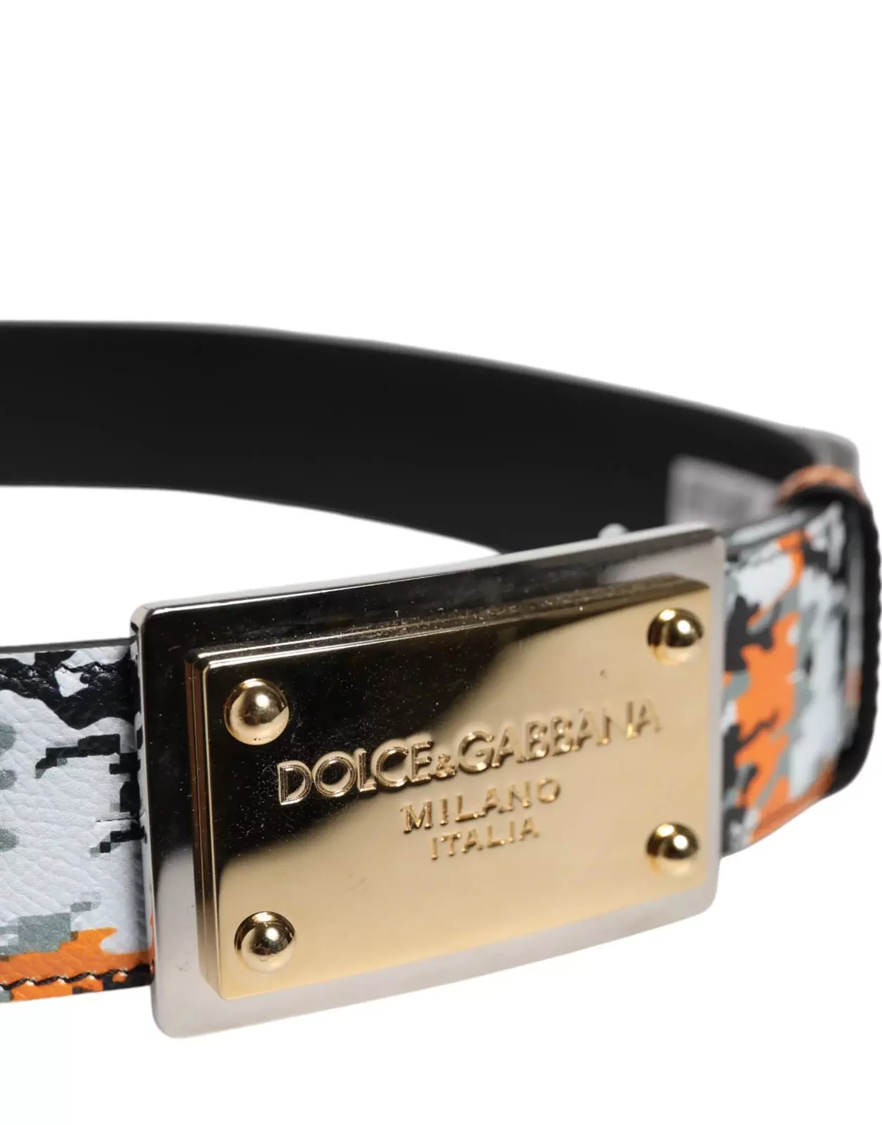 Camouflage Metal Logo Buckle Leather Belt - Multicolor / 90 cm / 36 Inches