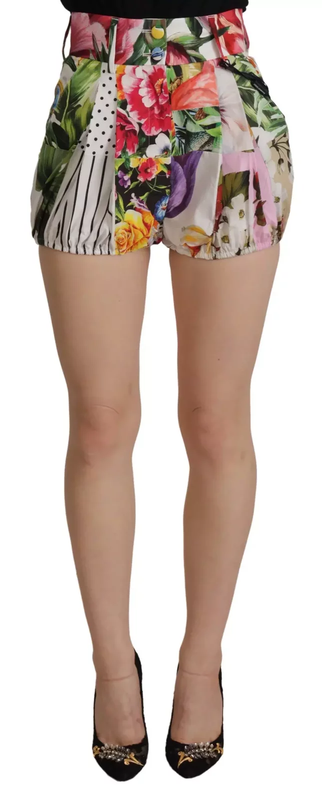 Floral Patchwork Shorts Relaxed Fit - Multicolor / IT40|S