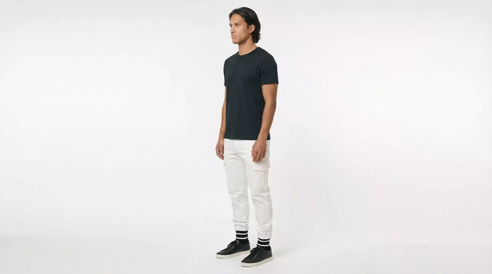 Cotton Jogger Cargo Skinny Pants - White / IT50 | L