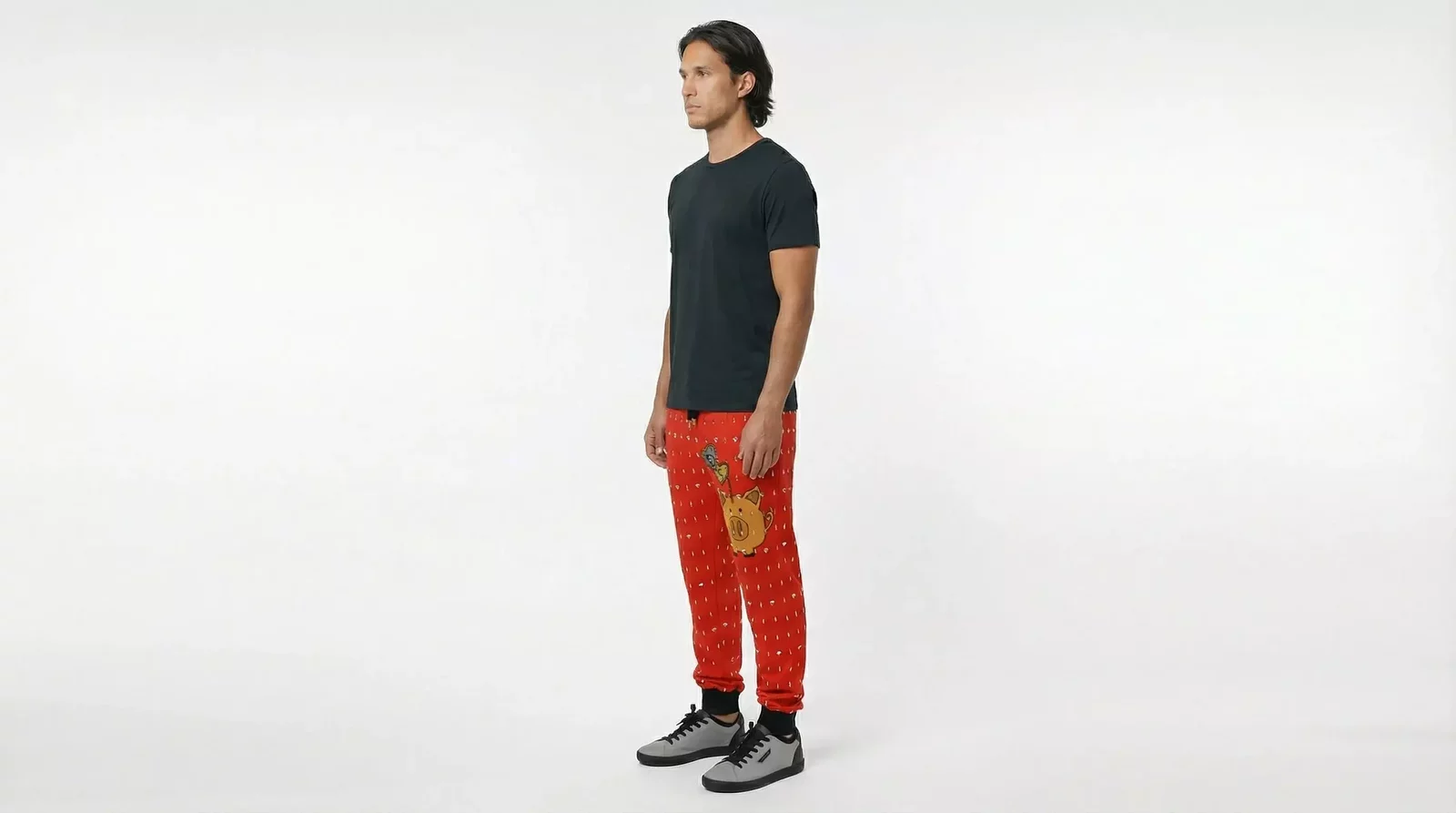 CrystalEmbellished Sweatpants Piggy Bank Design - Red / IT44 | XS