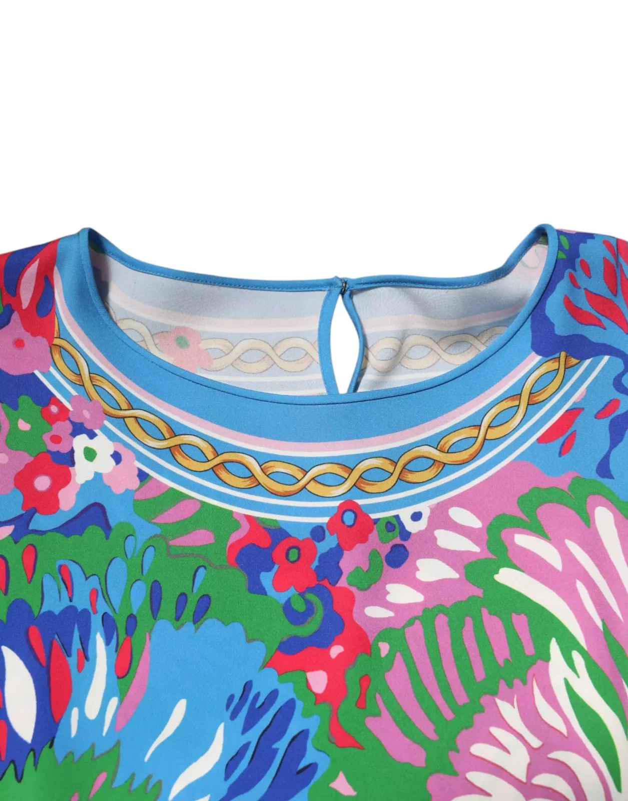 Floral Printed Tunic Blouse Top - Deep blue / IT38 | XS