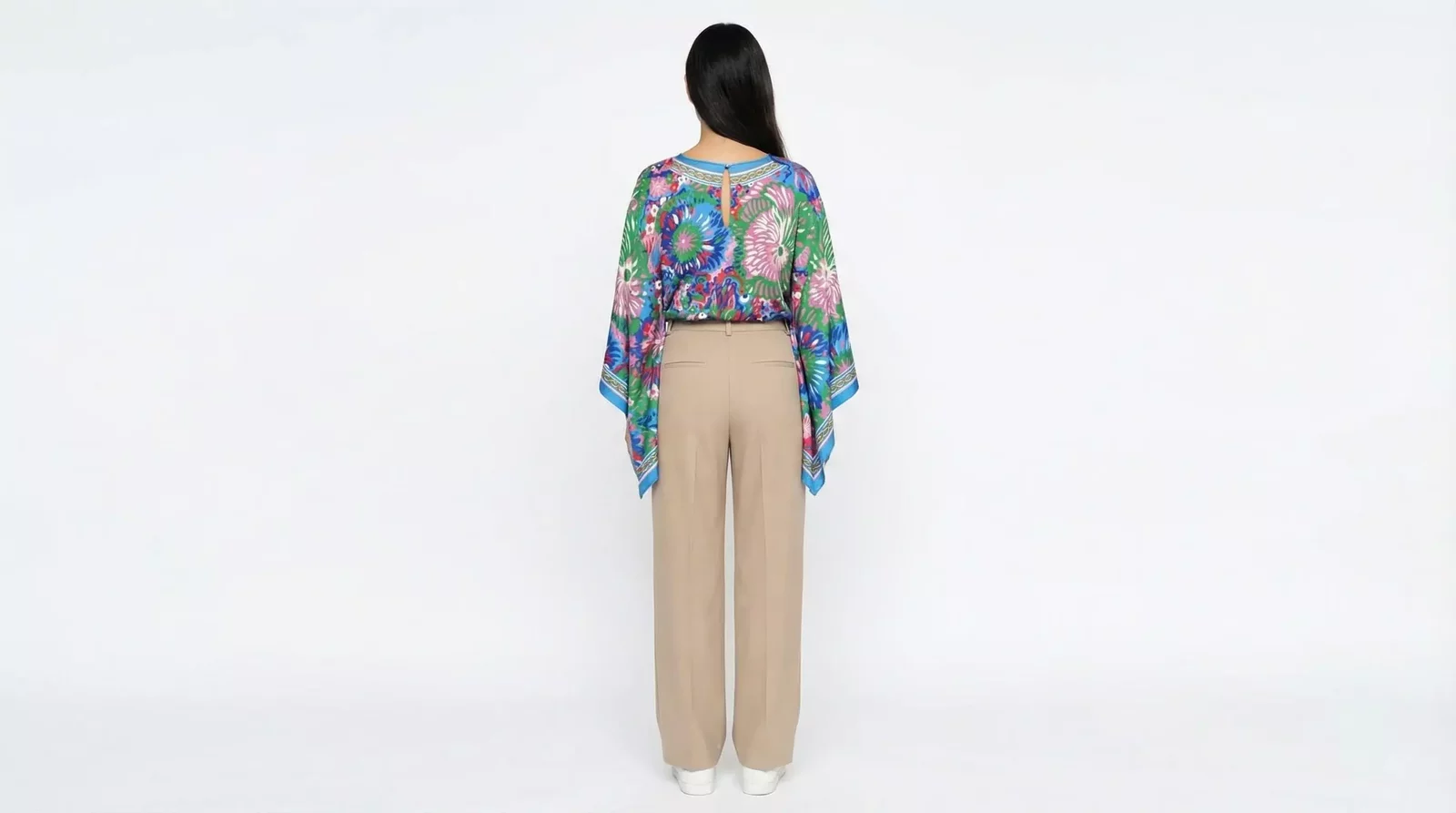 Floral Printed Tunic Blouse Top - Sure please provide the description of the color you want me to generate. / IT40|S