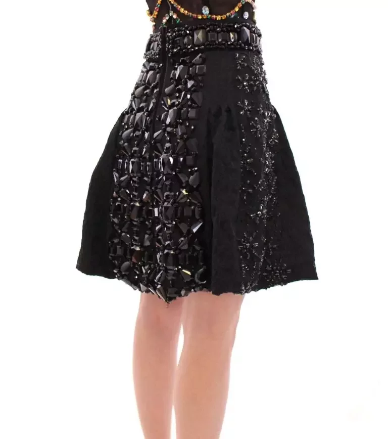 Dolce Gabbana Embellished Mini Skirt - Black / IT42|M