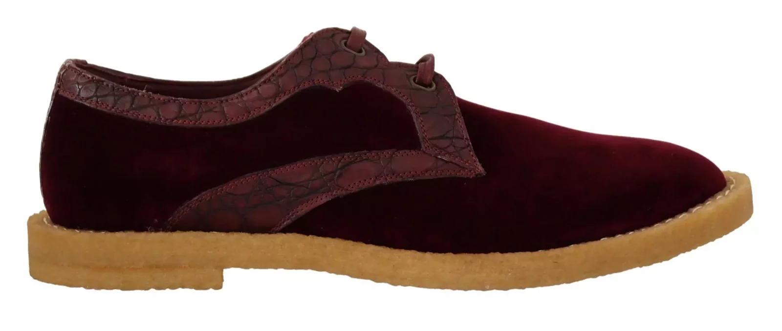 Bordeaux Exotic Leather Lace-Up Shoes - Red / 44 EU