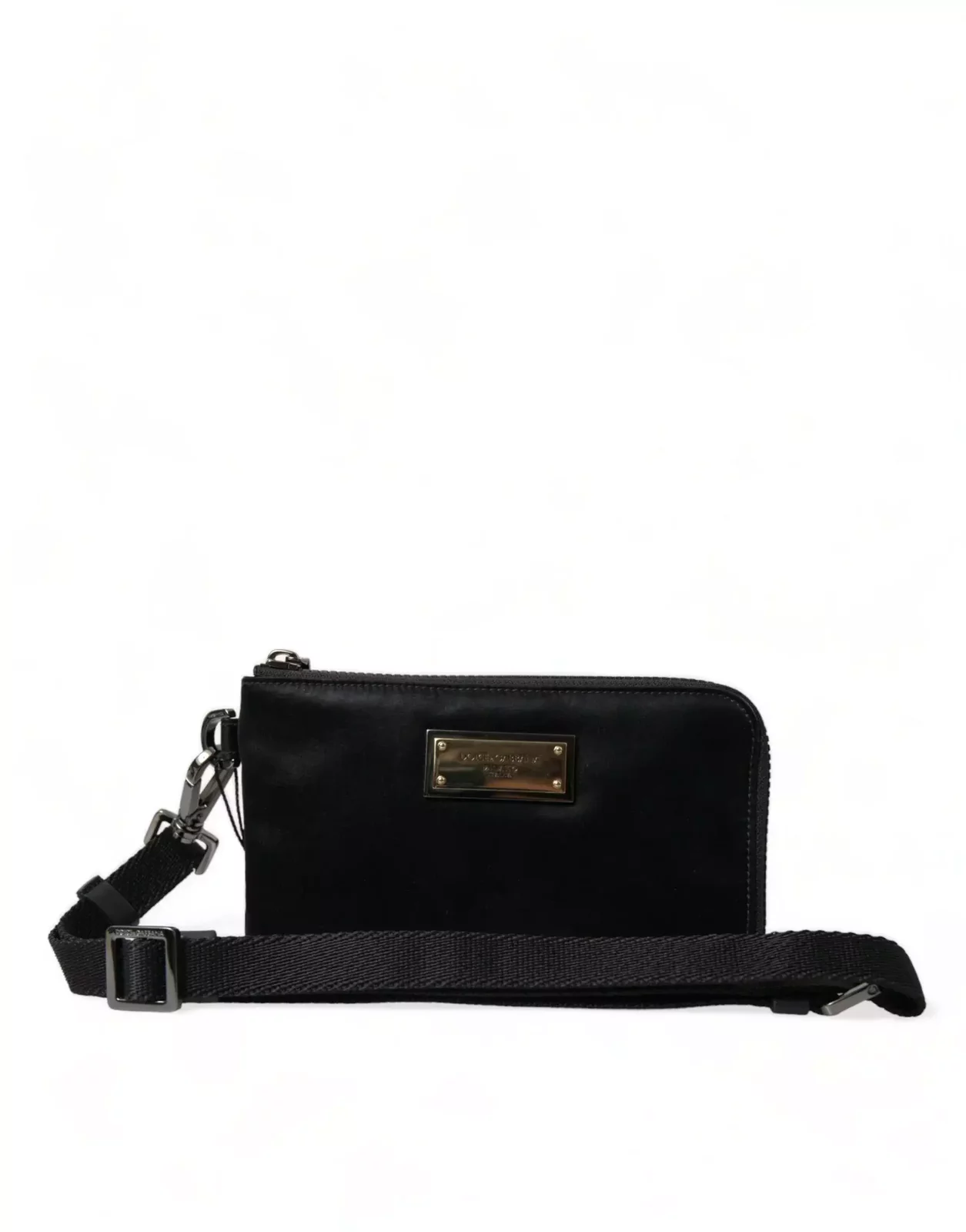 ZipAround Clutch with Strap - Black