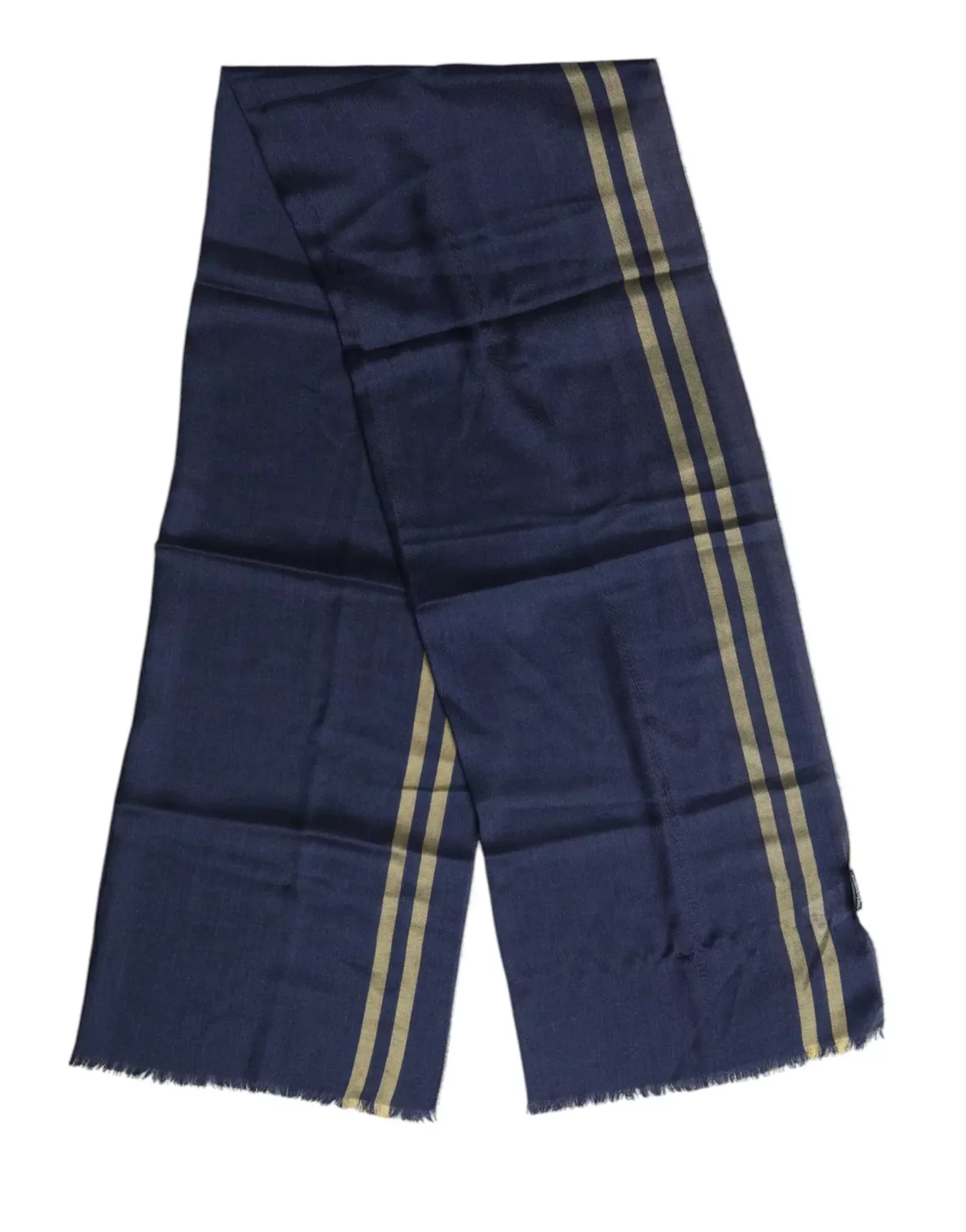 Striped Viscose Scarf - Blue