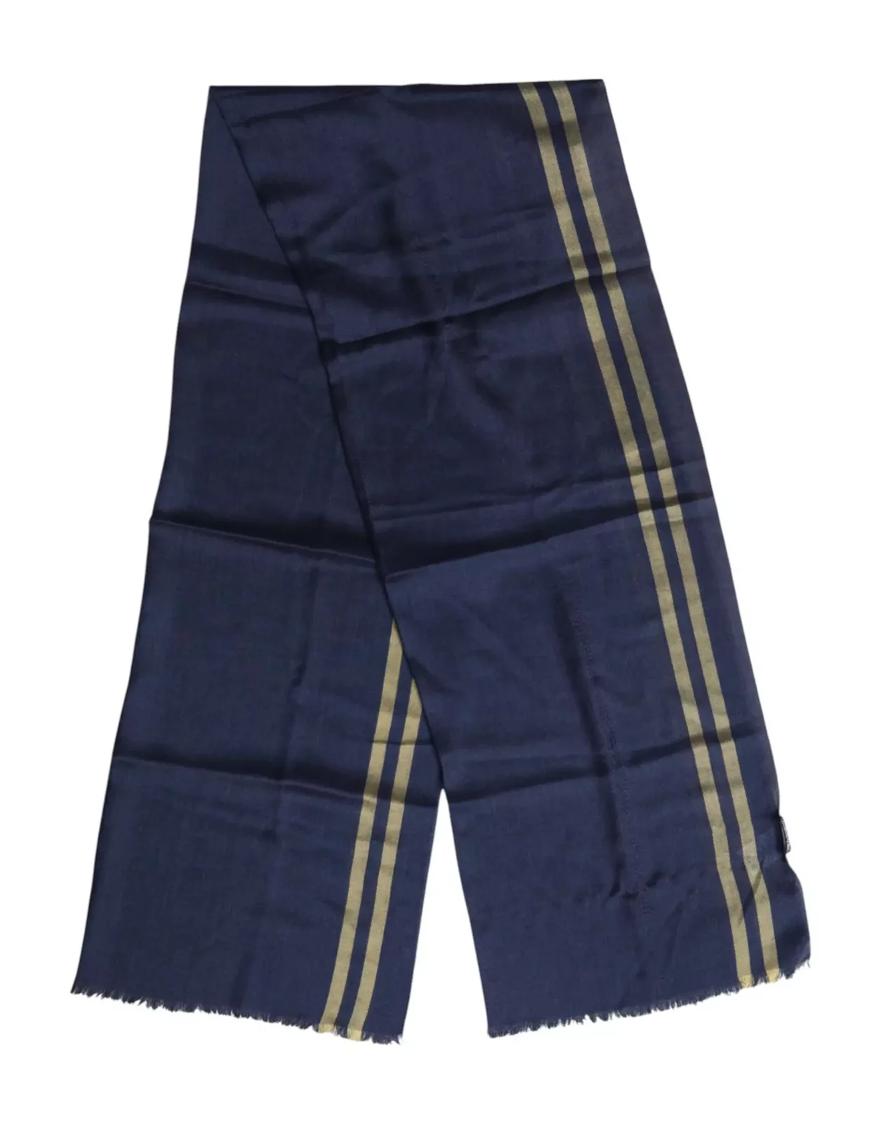Striped Viscose Scarf - Blue