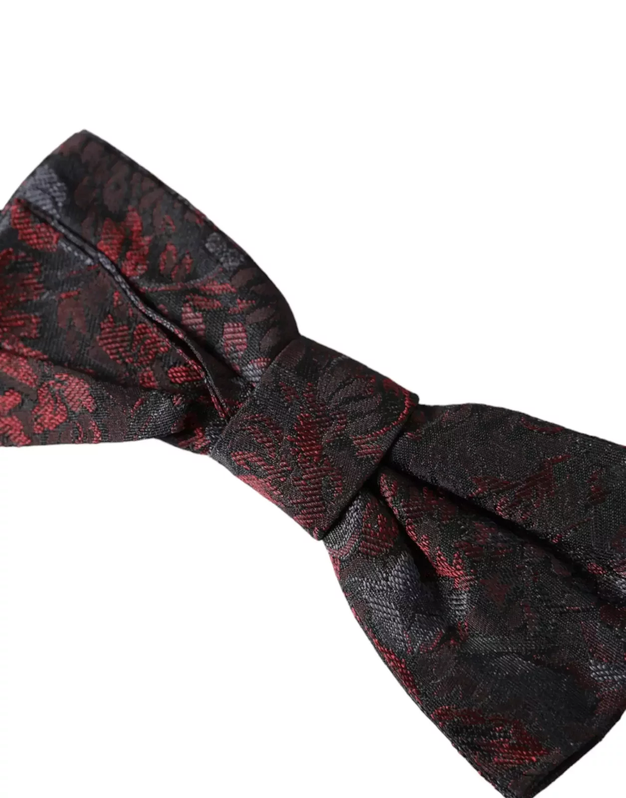Floral Pattern Bow Tie  PreTied - Black and Red