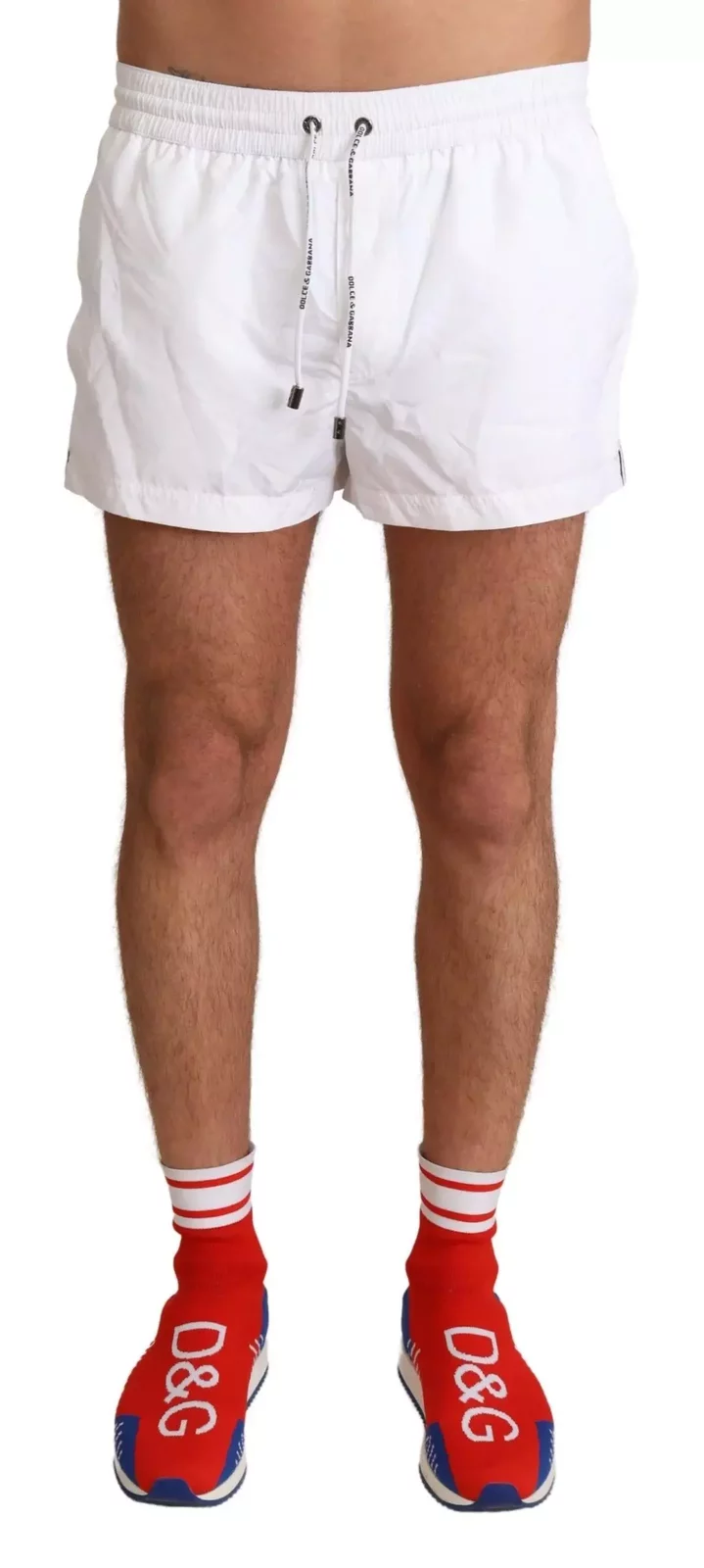 Dolce Gabbana Swim Shorts White - White and Red / IT4 | L