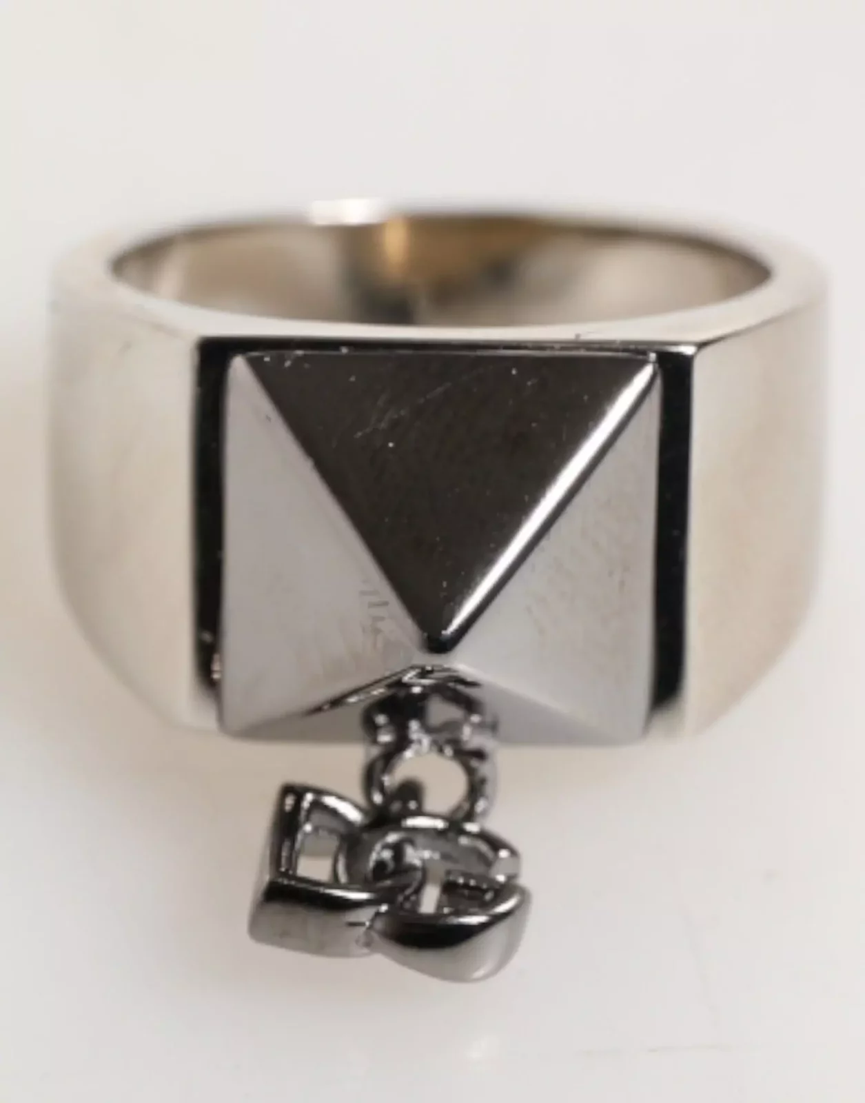 Tone Pyramid Logo Brass Ring - Silver / EU62 | US10.5