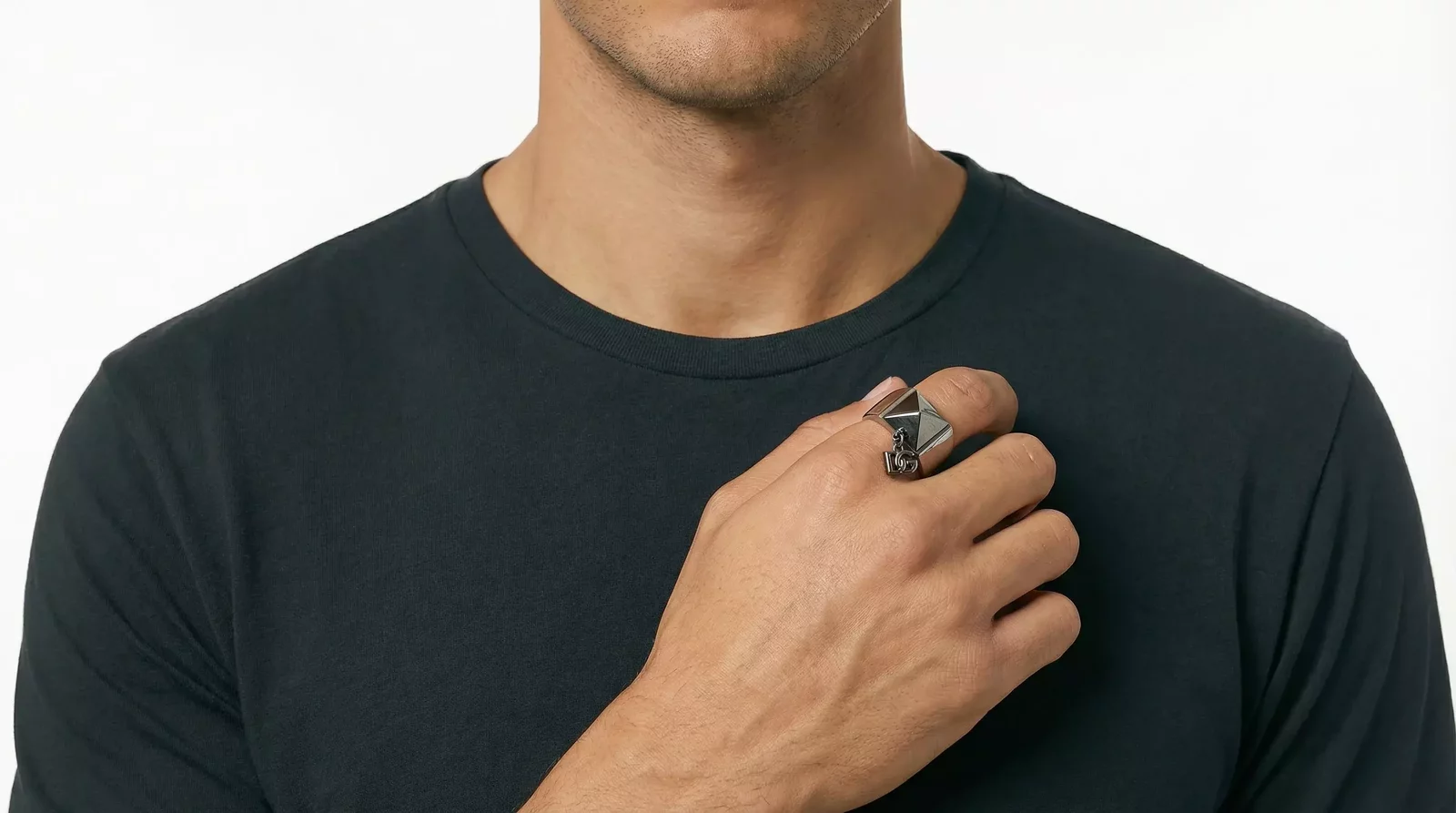 Tone Pyramid Logo Brass Ring - Silver / EU62 | US10.5