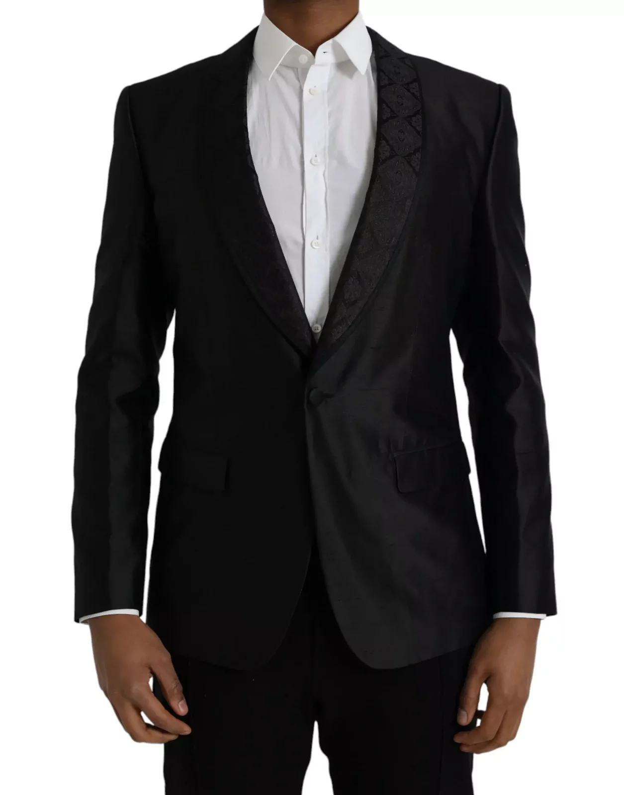 Shawl Collar Embroidered Blazer - Black / IT48 | M