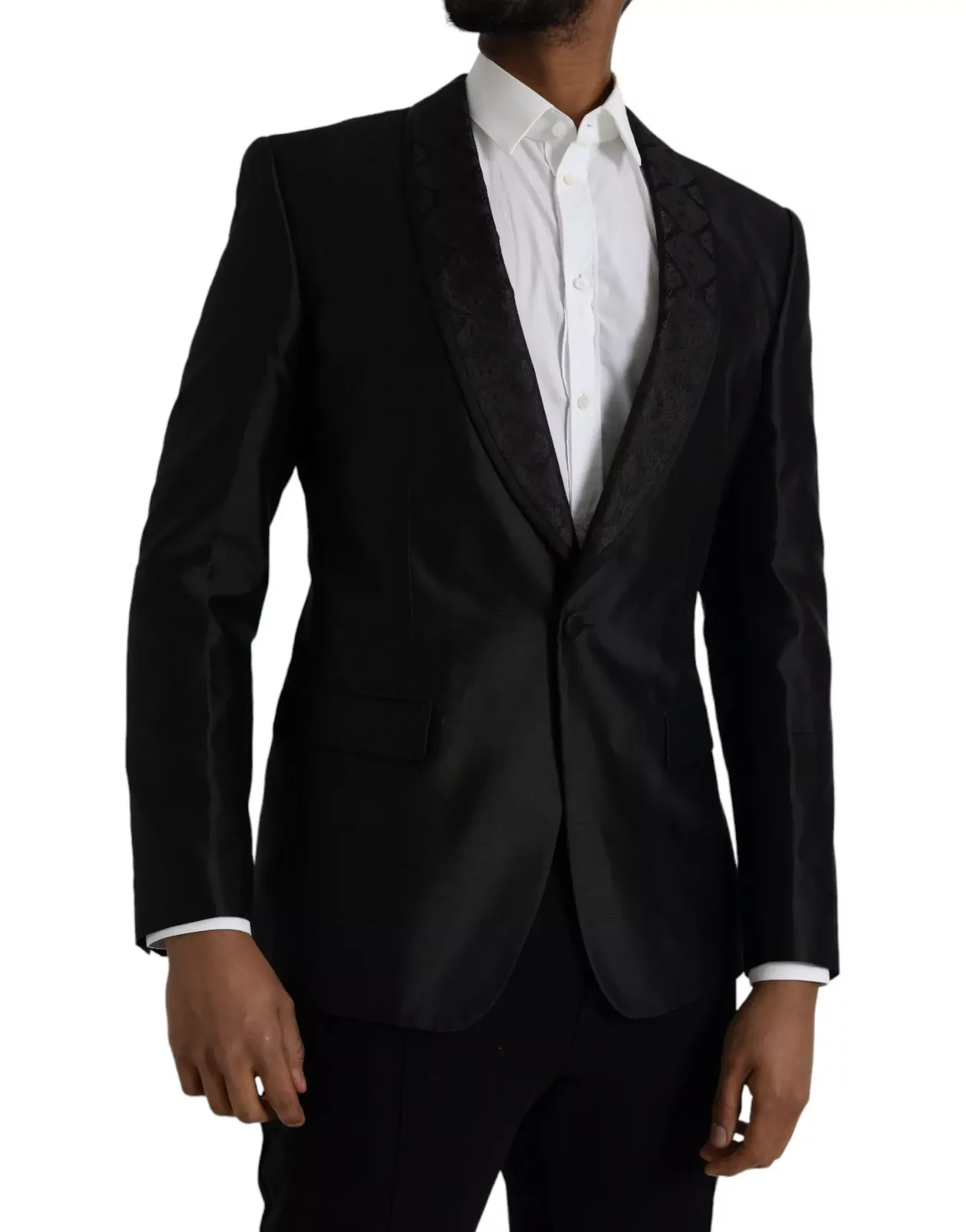 Shawl Collar Embroidered Blazer - Black / IT48 | M